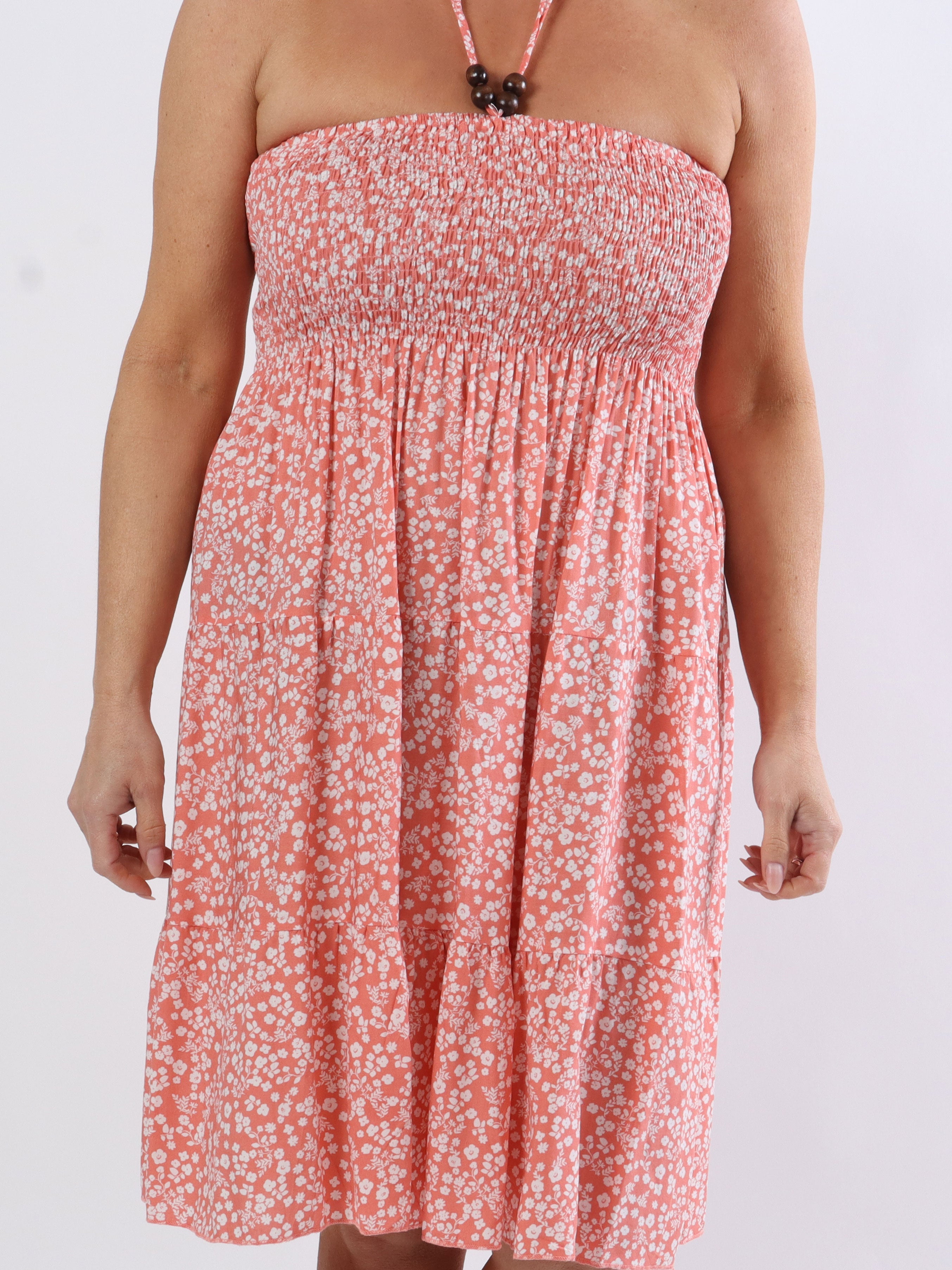 Aria Flower - Kort plus size klänning med smock i blommigt tryck