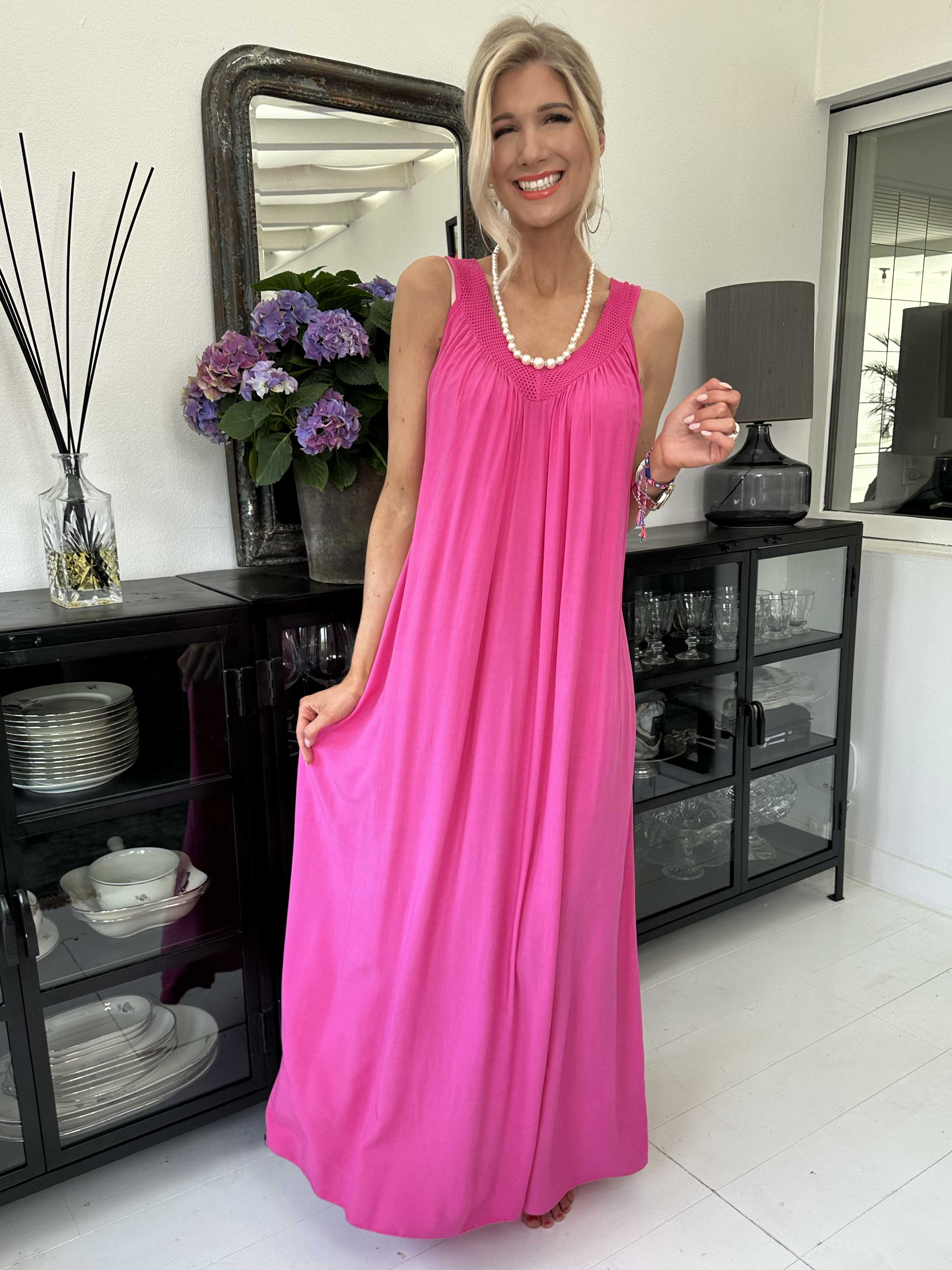 Arizona - Lång sommarklänning med breda axelband