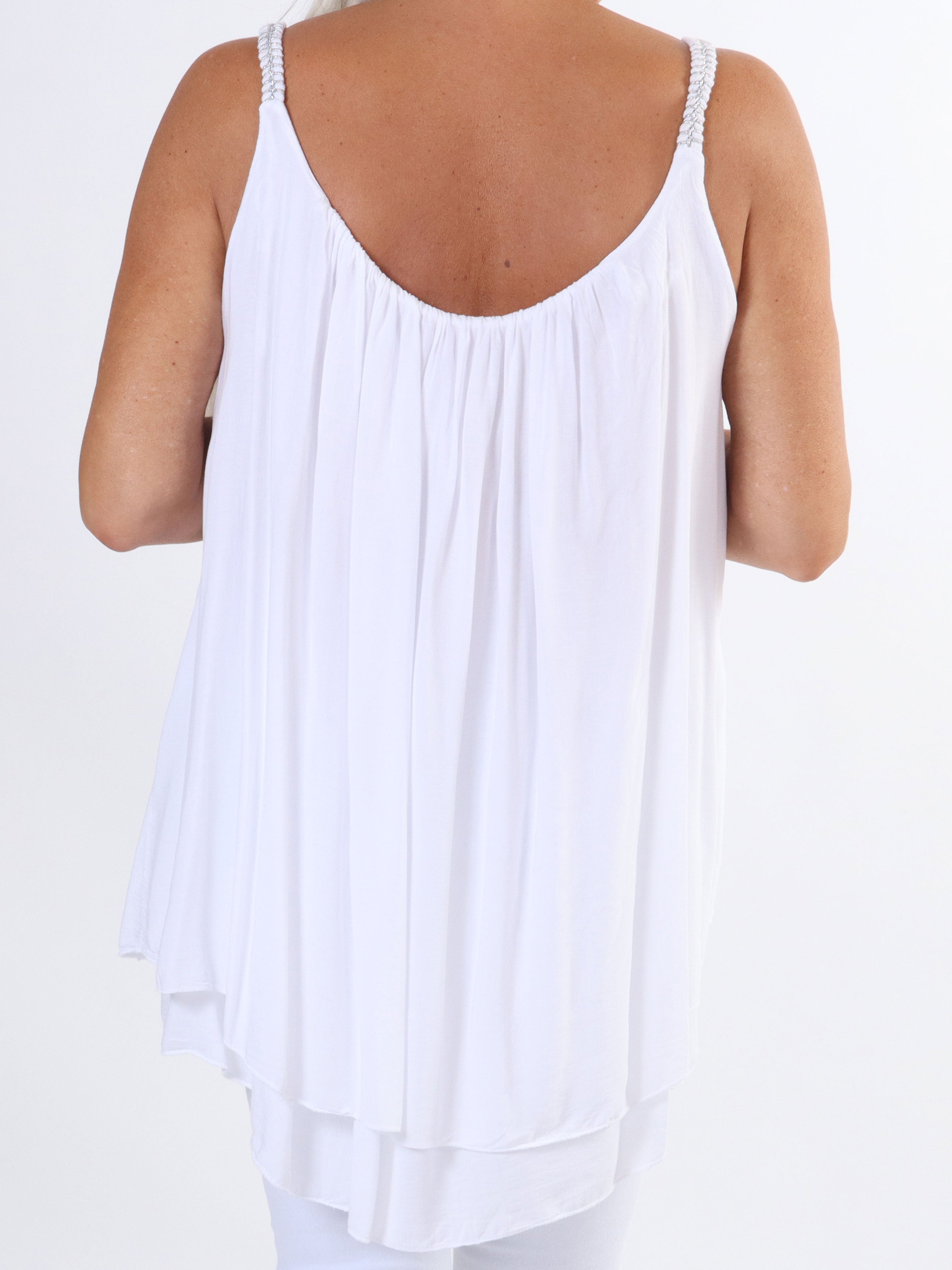 Asia - Söt viskostopp i plus size med flätade band