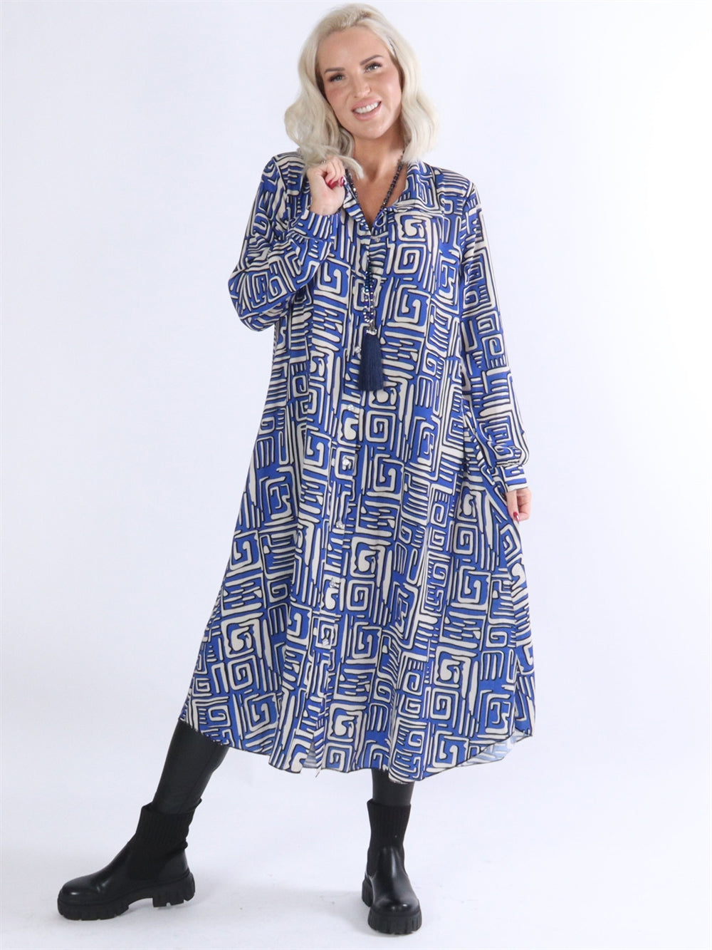 Aviaya - Lång skjortklänning