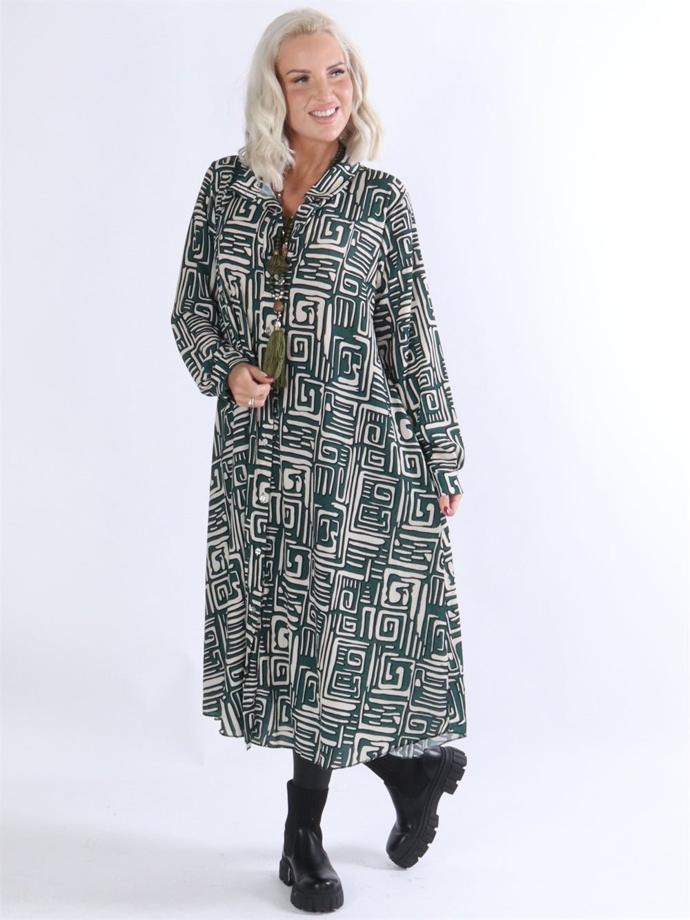 Aviaya - Lång skjortklänning