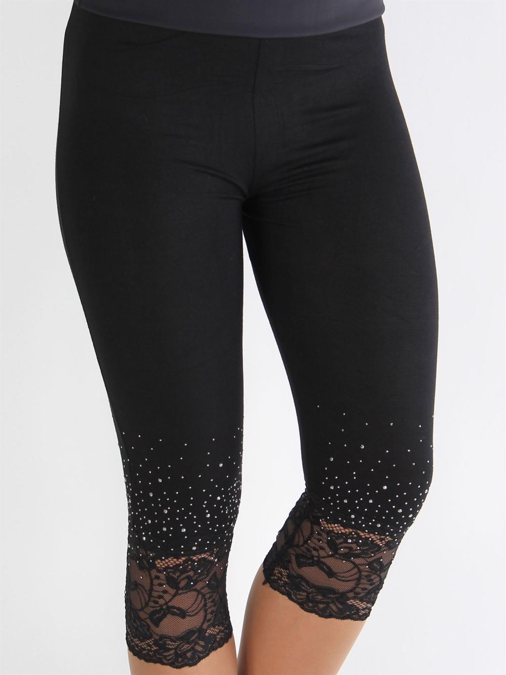 Beatrice - Leggings med spetskant och spets