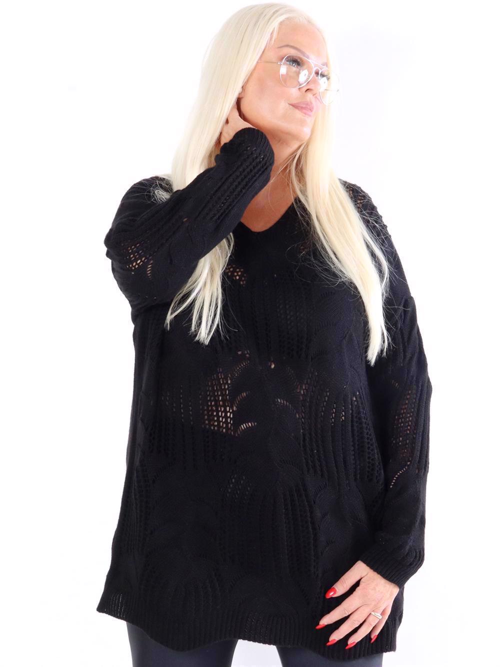 Bello - Stickad tröja med stickat mönster