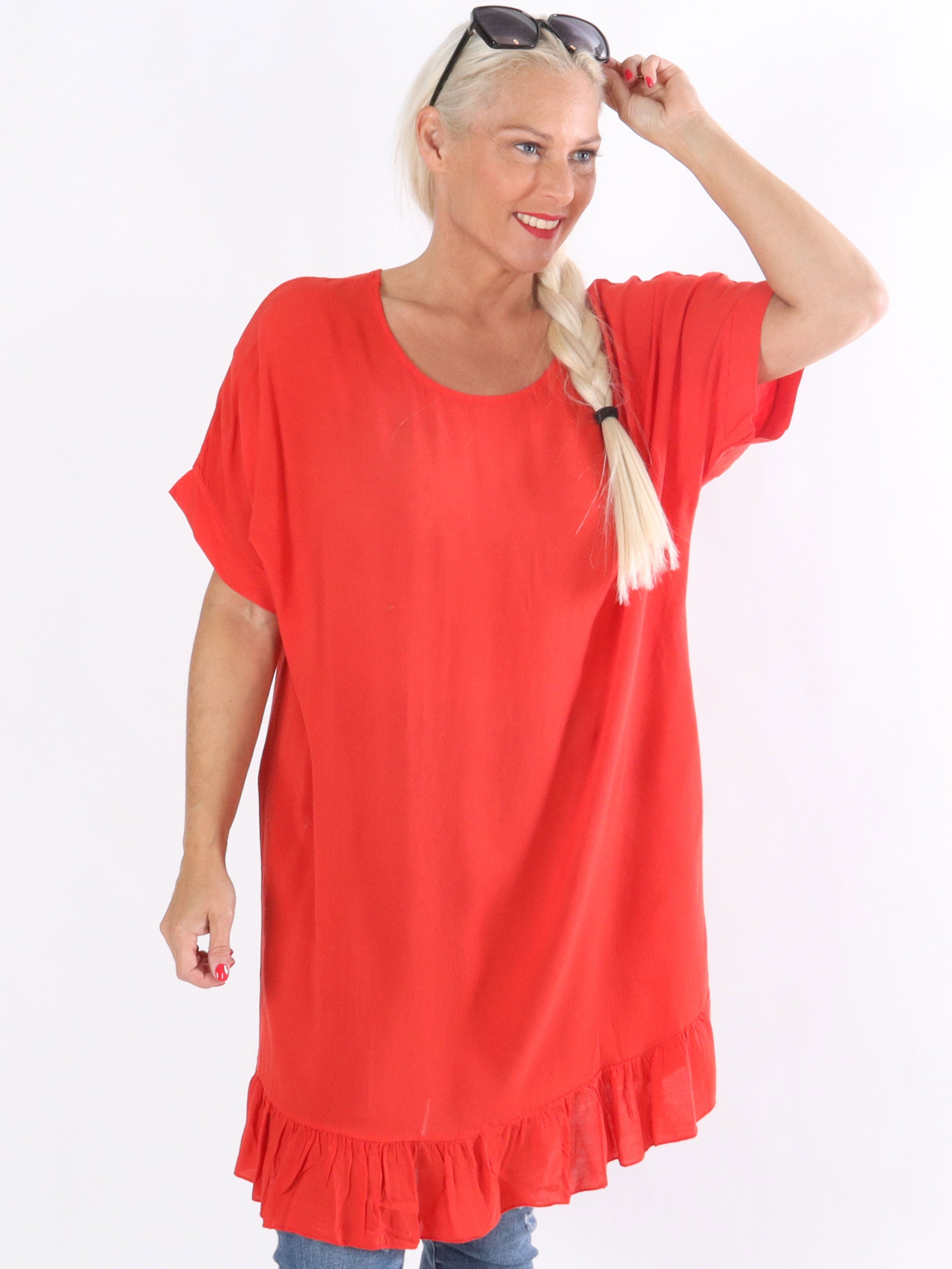 Birtha - Tunikaklänning med liten volangkant i nedre delen