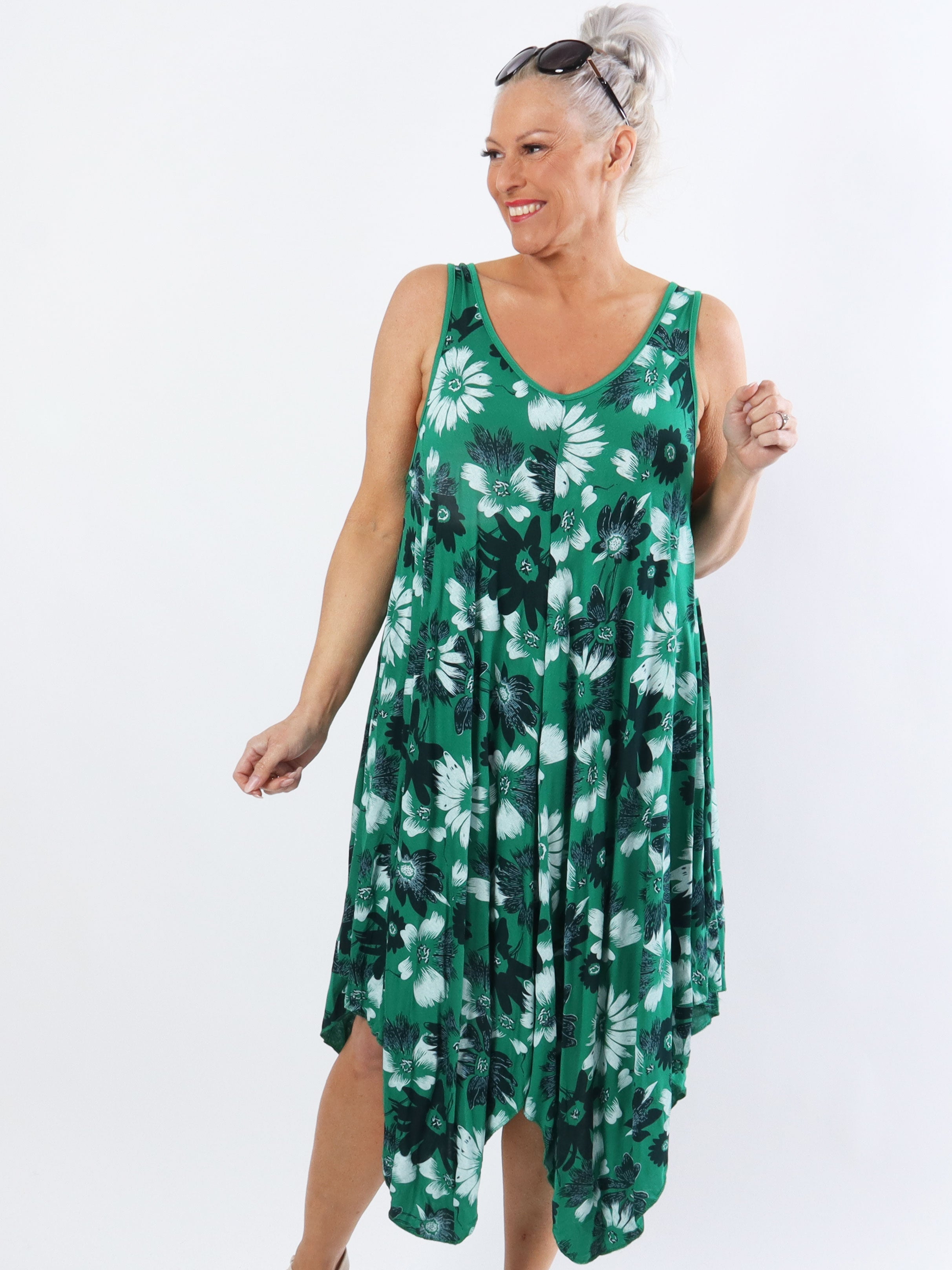 Blair - Luftig klänning i viskos plus size med blommigt tryck - Rose