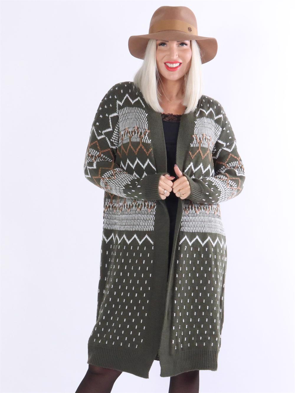 Brandi - Mönstrad stickad kofta