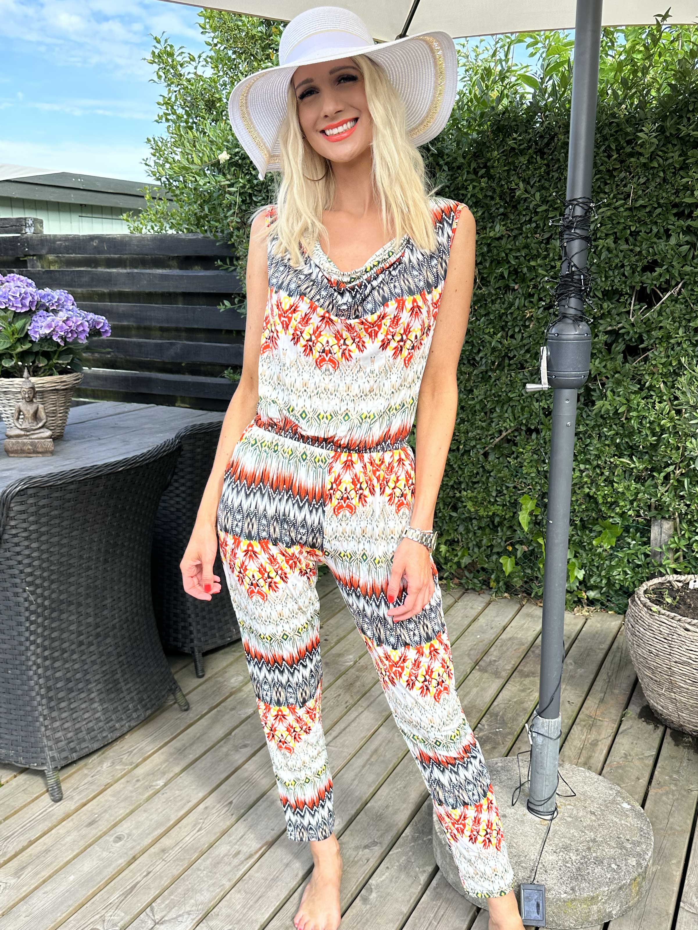 Brooklyn - Mönstrad jumpsuit i elastiskt tyg