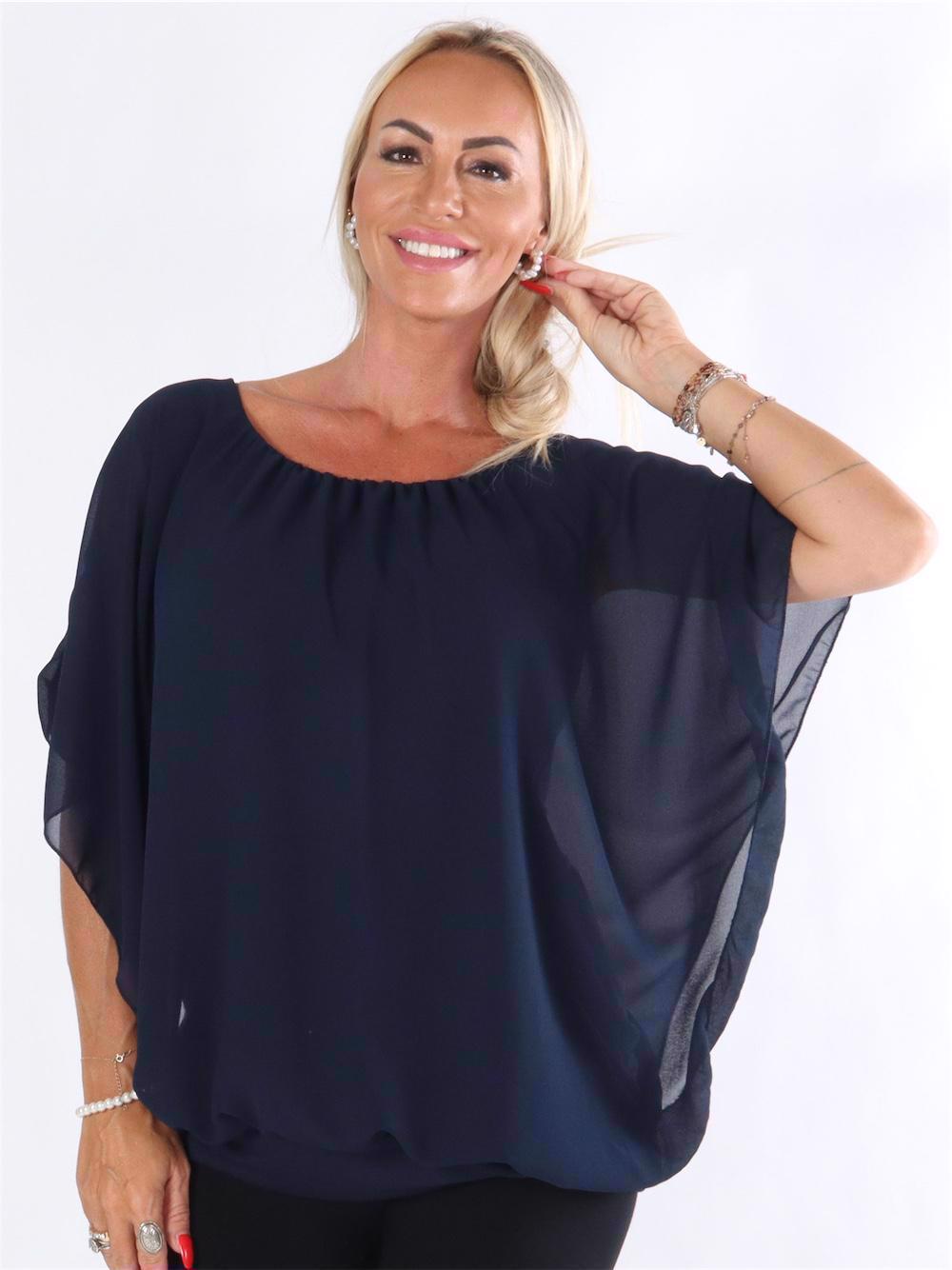 Cala - Elastisk topp med löst chiffongmaterial över