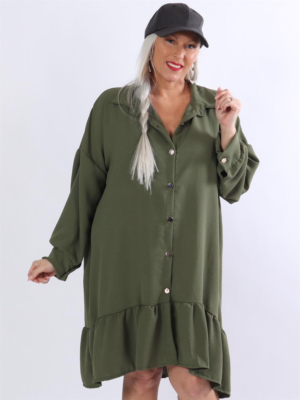 Camille - Klänning med knappar och band i nederkanten