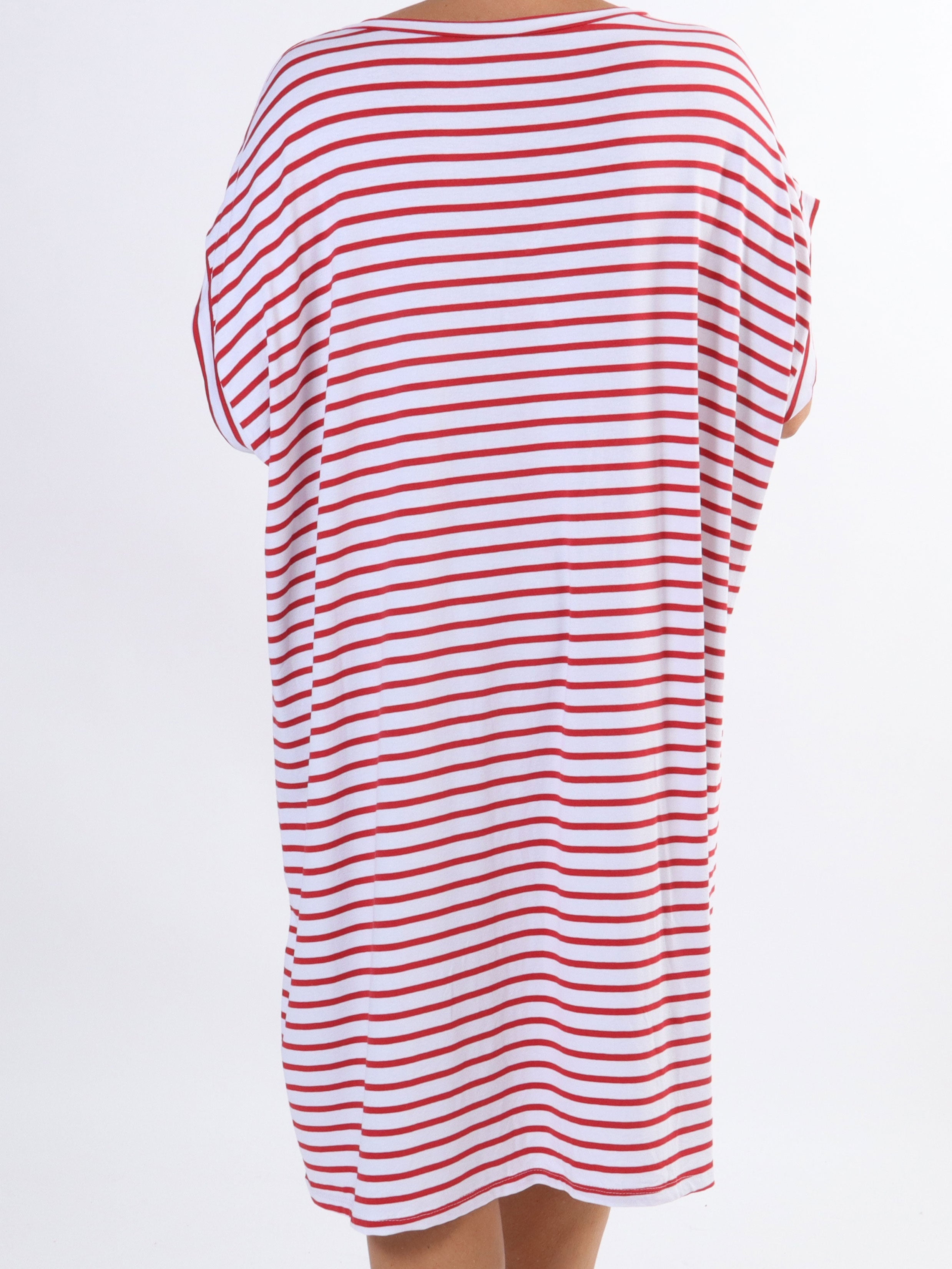 Cath - T-shirtklänning i viskos med silverstjärna i plusstorlek