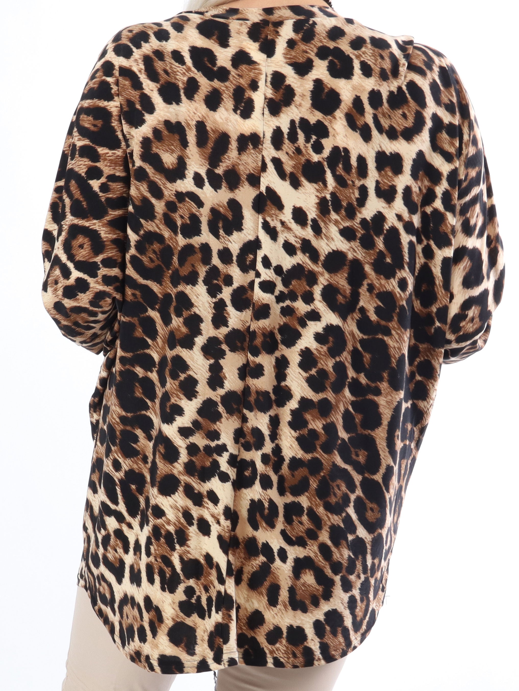 Celia Leo - Söt plus size tunika i elastiskt tyg med dragkedja