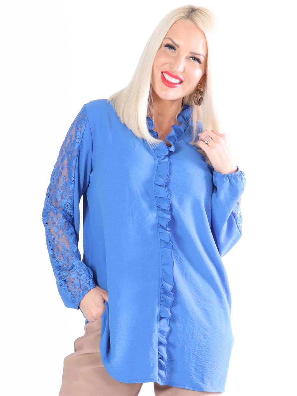 Chaka - Tunika med spets och volang framtill