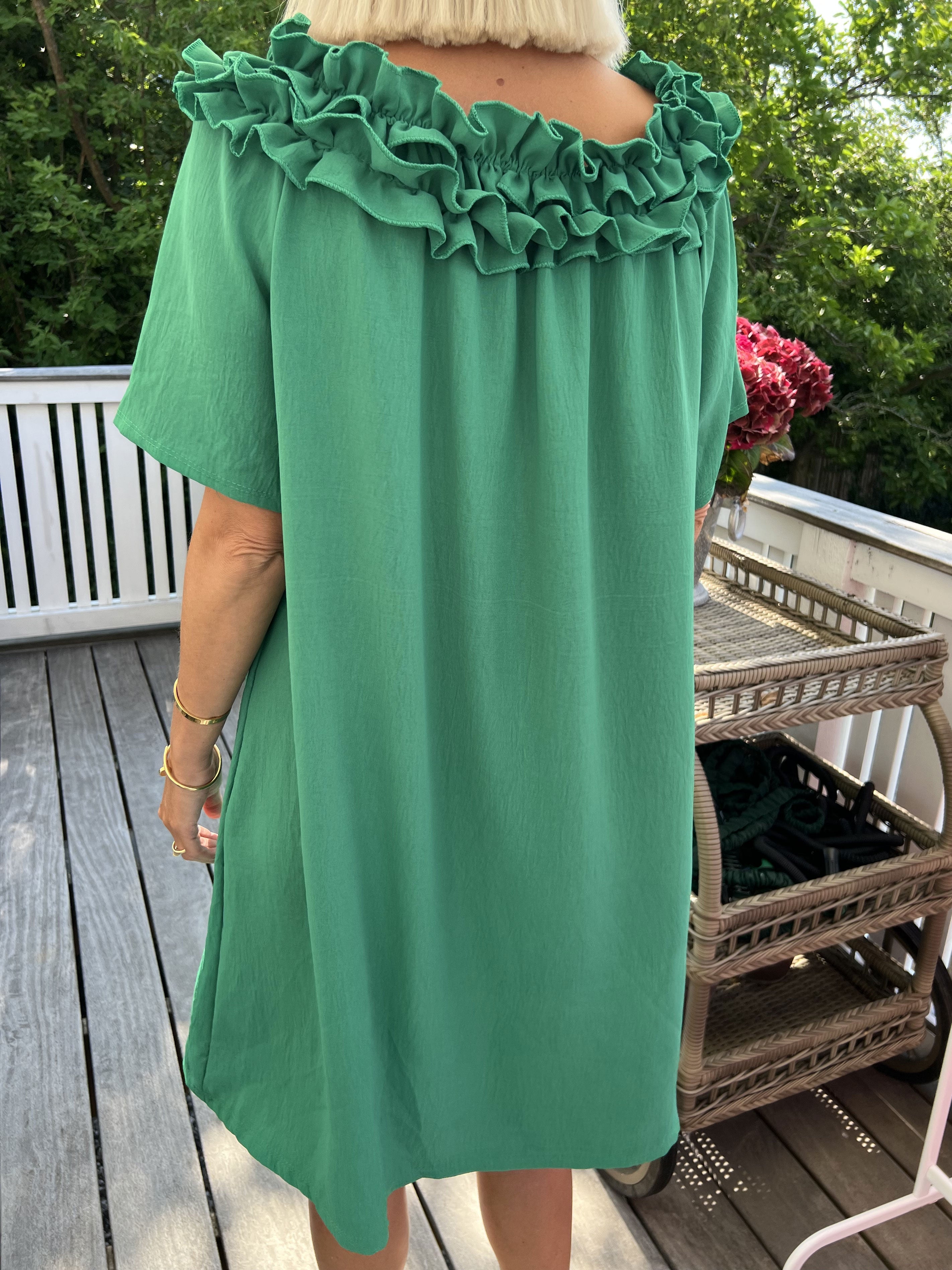 Chili Sleeveless Dress - Fin klänning med volanger i halsringningen