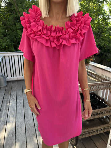 Chili Sleeveless Dress - Fin klänning med volanger i halsringningen
