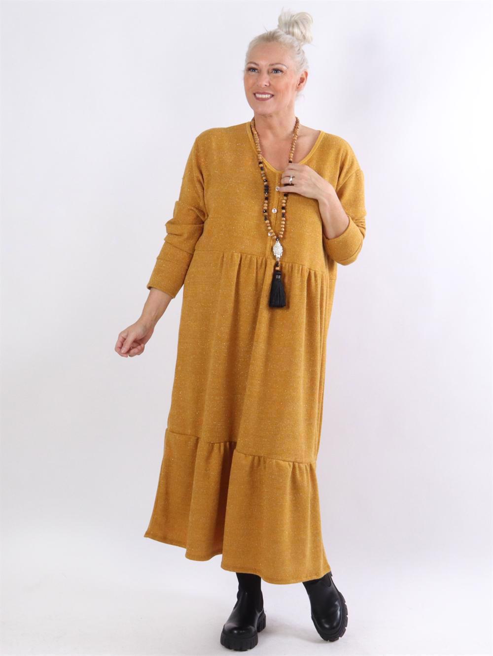 Dejana - Stickad klänning med glittertrådar