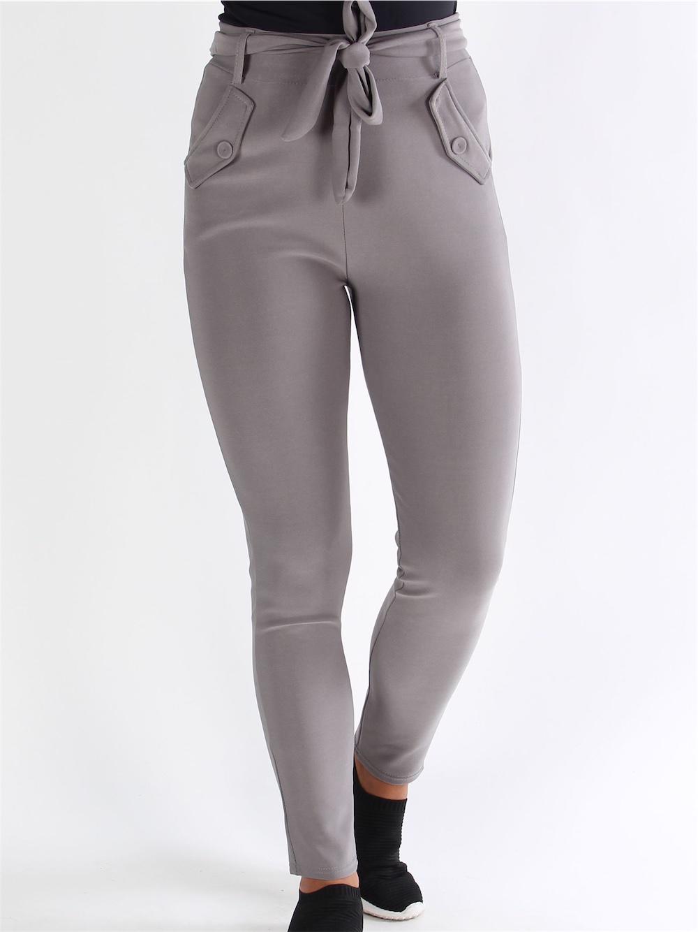 Delhi - Armégröna, åtsittande byxor med slipsband.