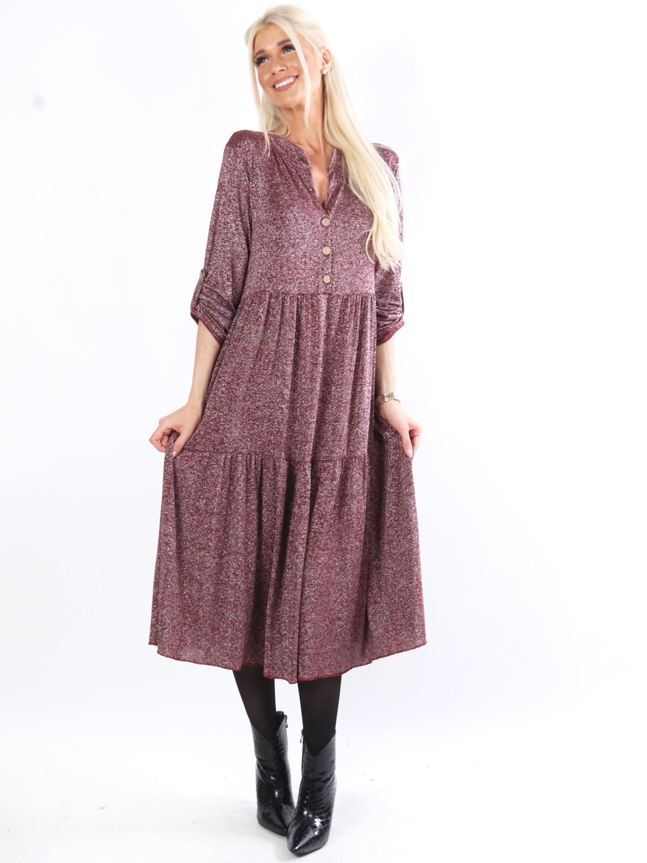 Demi - Lång klänning med glimmertrådar