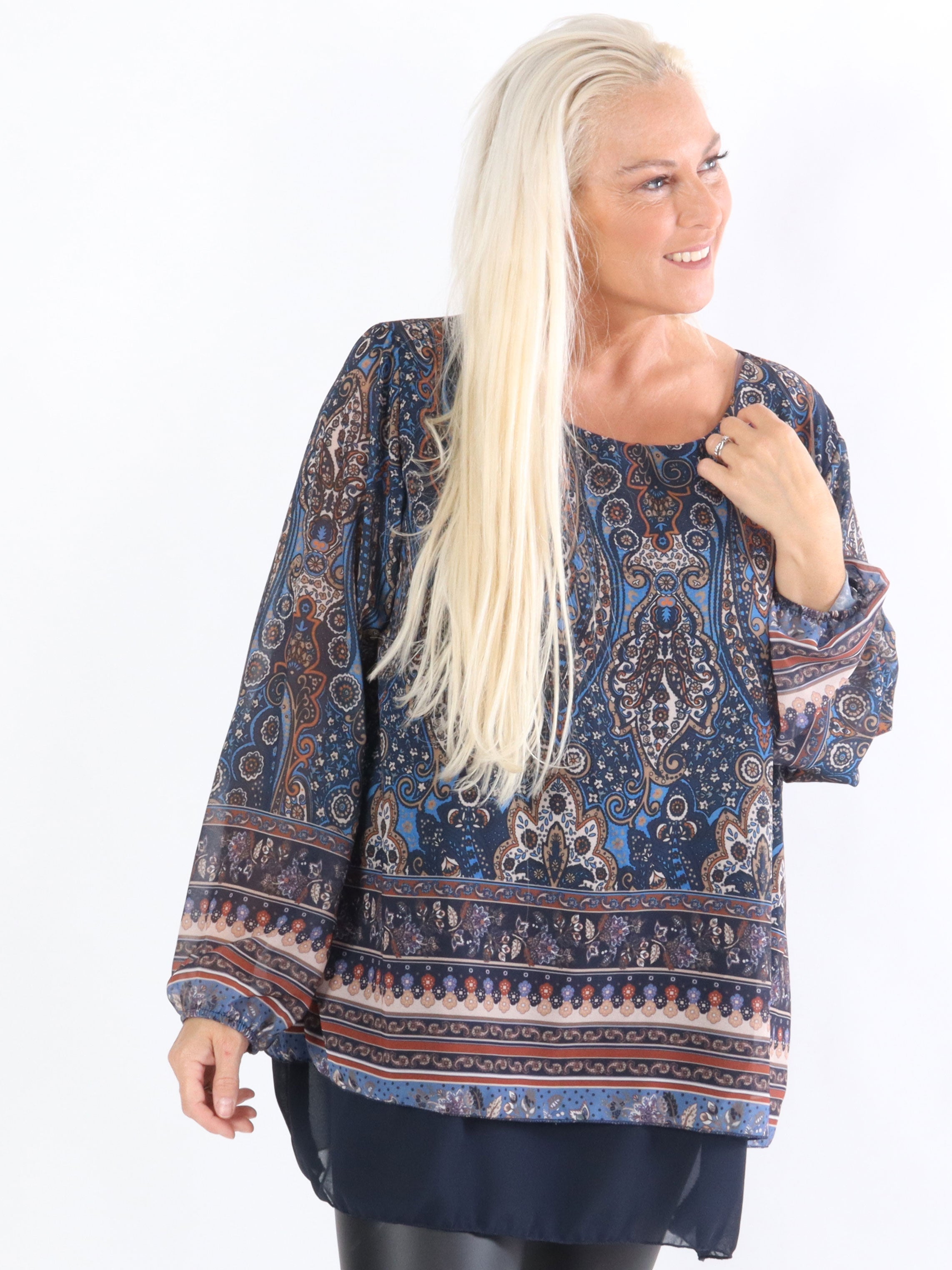 Dido - Tunika med mönstrad chiffong