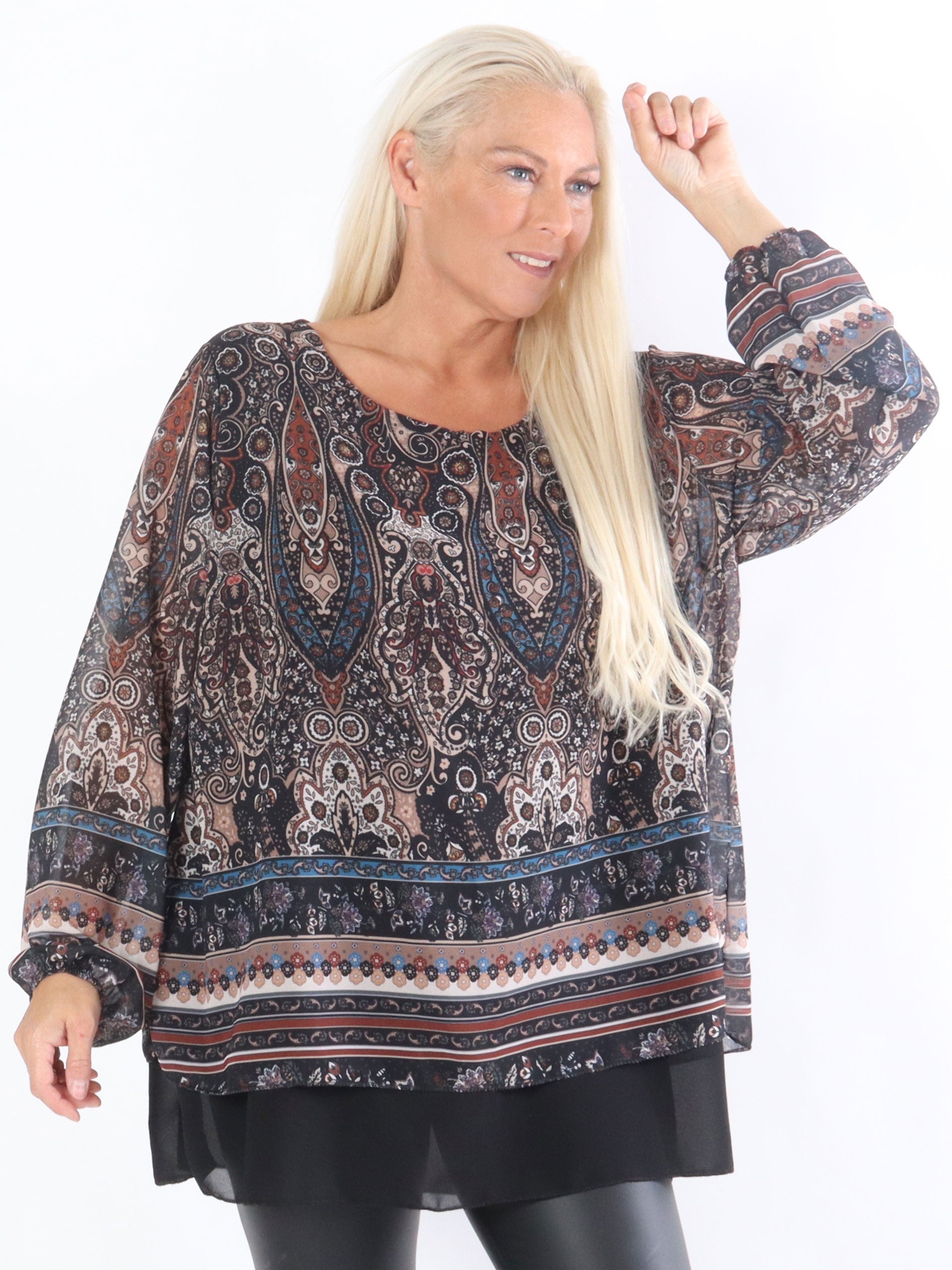 Dido - Tunika med mönstrad chiffong