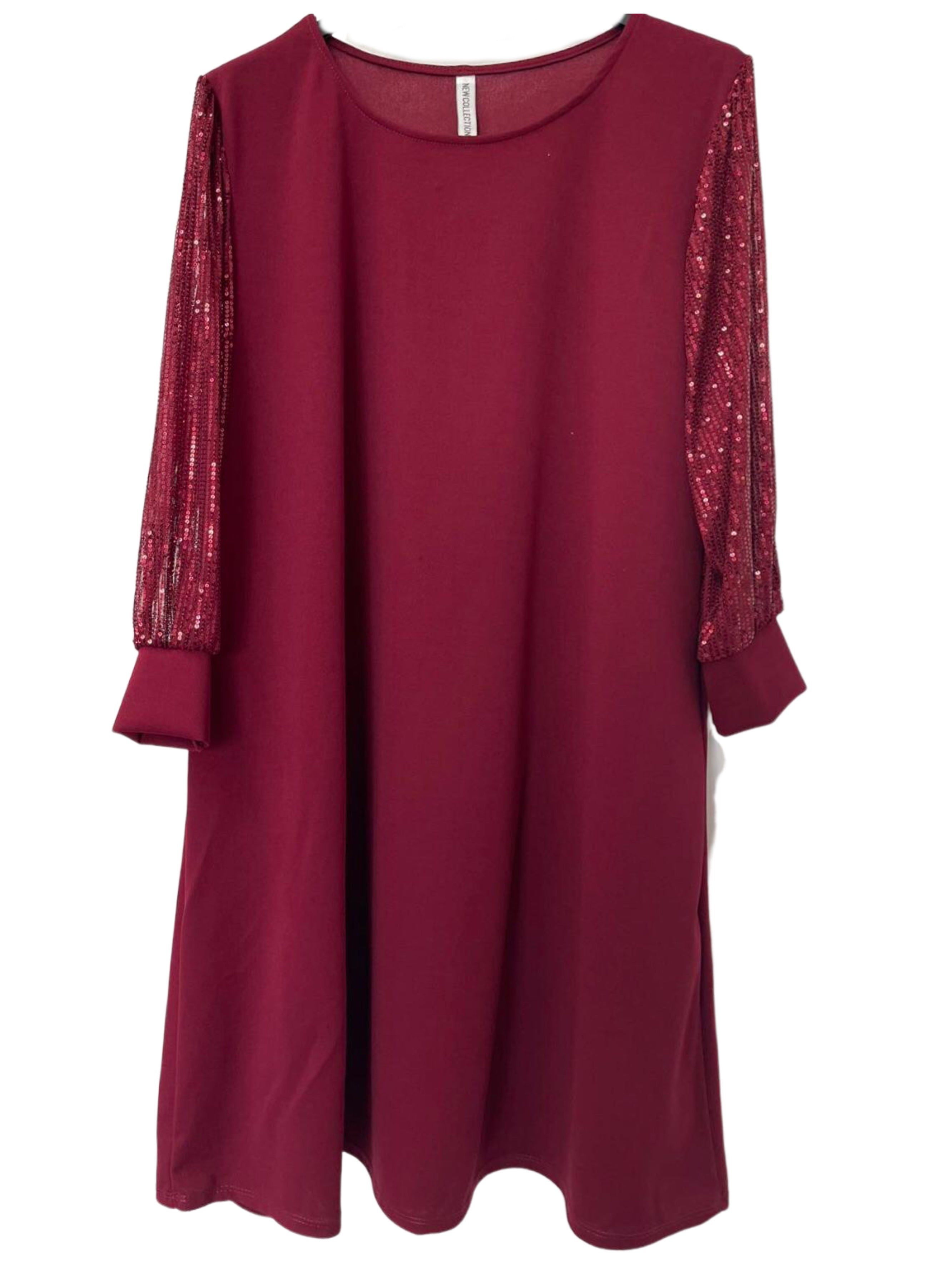 Djamila - Plus size klänning med paljettärmar