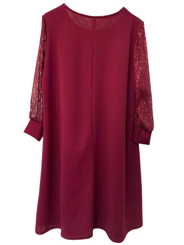 Djamila - Plus size klänning med paljettärmar