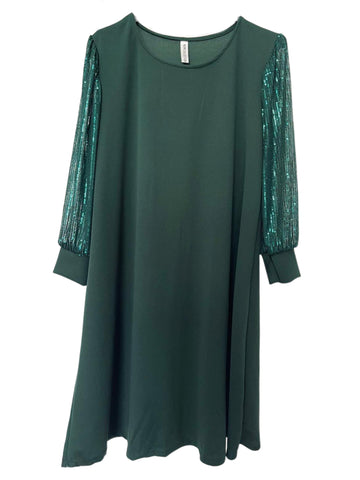 Djamila - Plus size klänning med paljettärmar