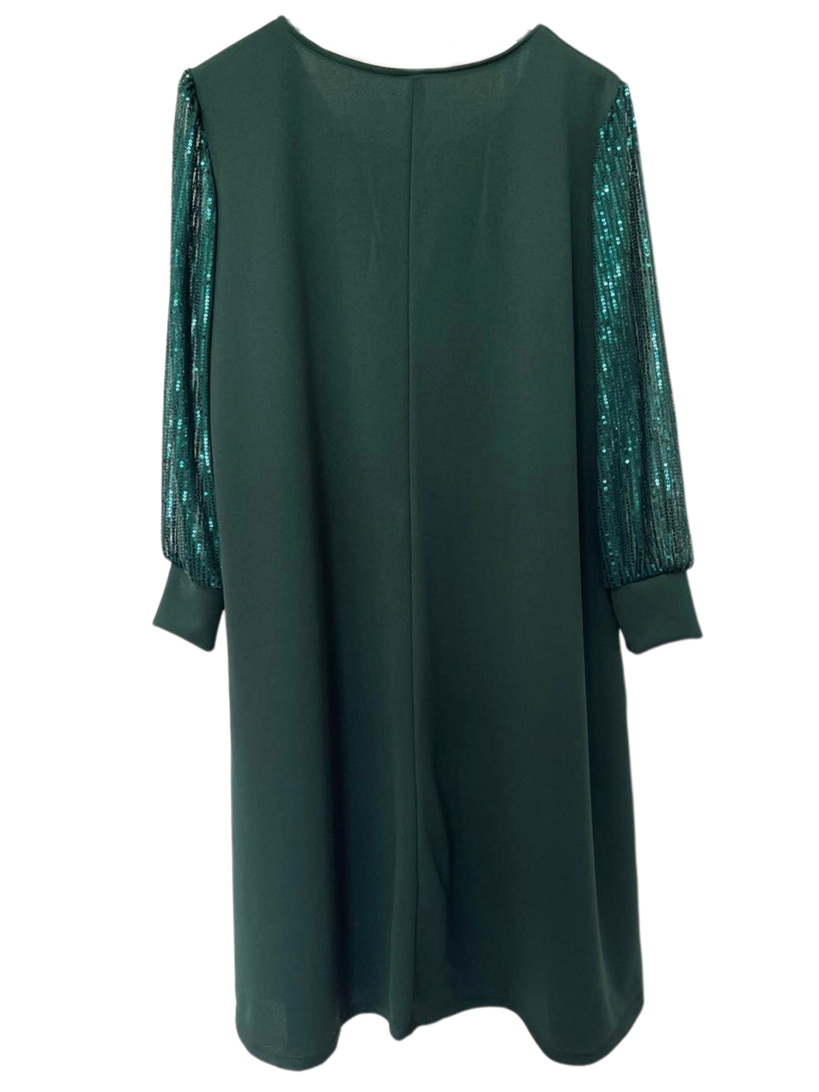 Djamila - Plus size klänning med paljettärmar