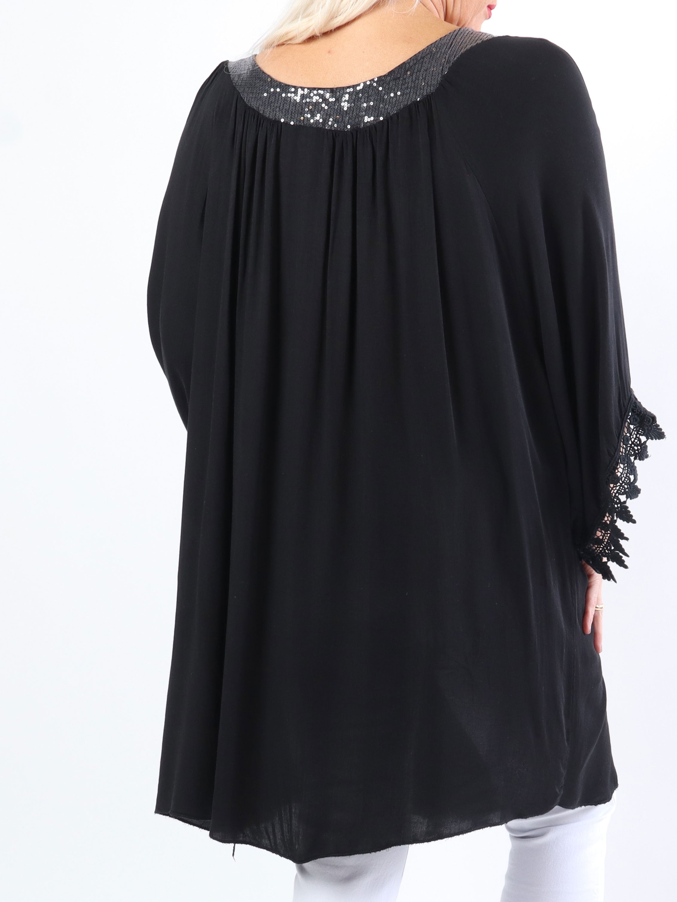 Dolores - Tunikaklänning i plus size med paljetter och broderier