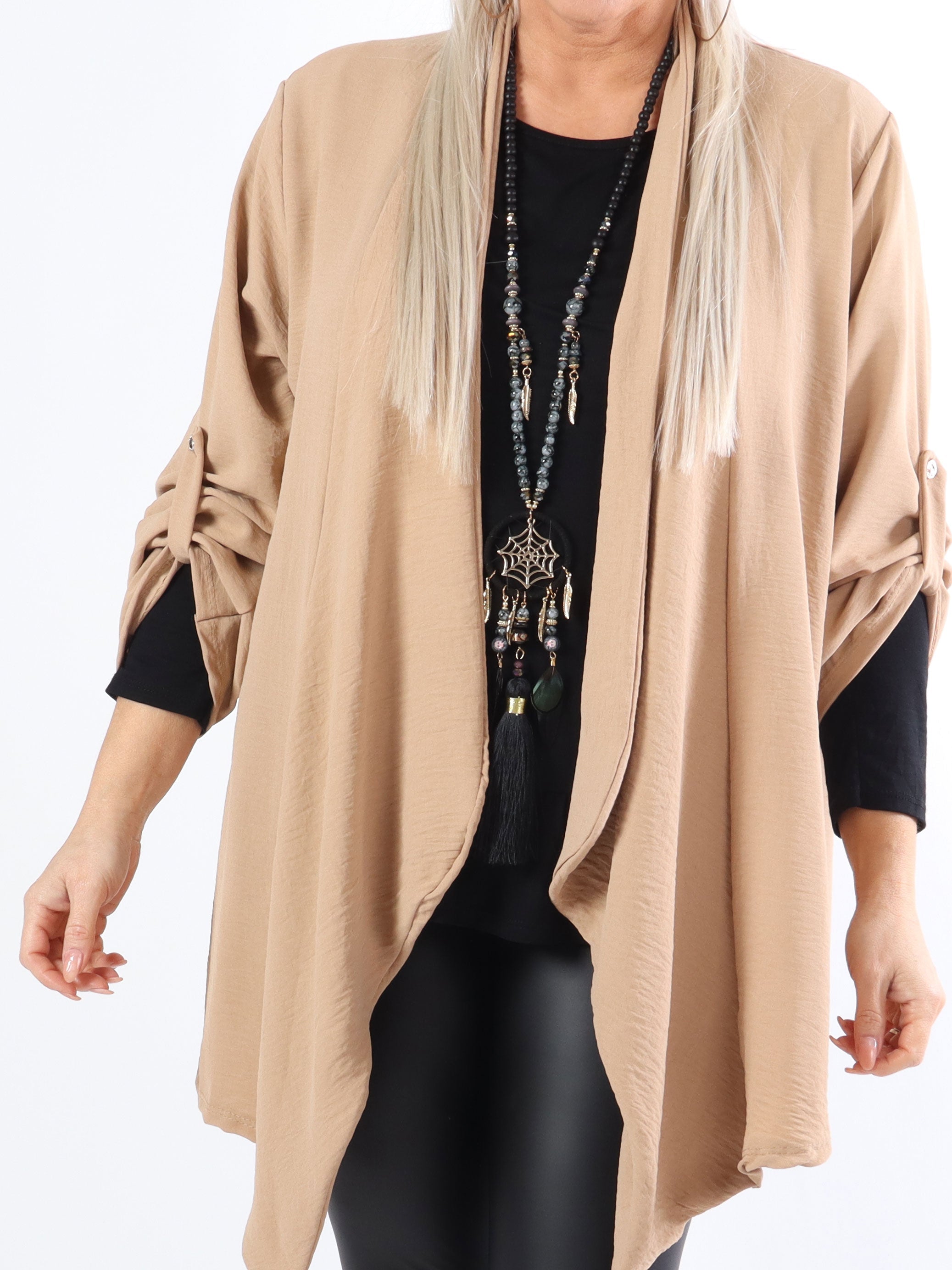 Dream - Enkel plus size kofta i lätt och fint tyg - Army