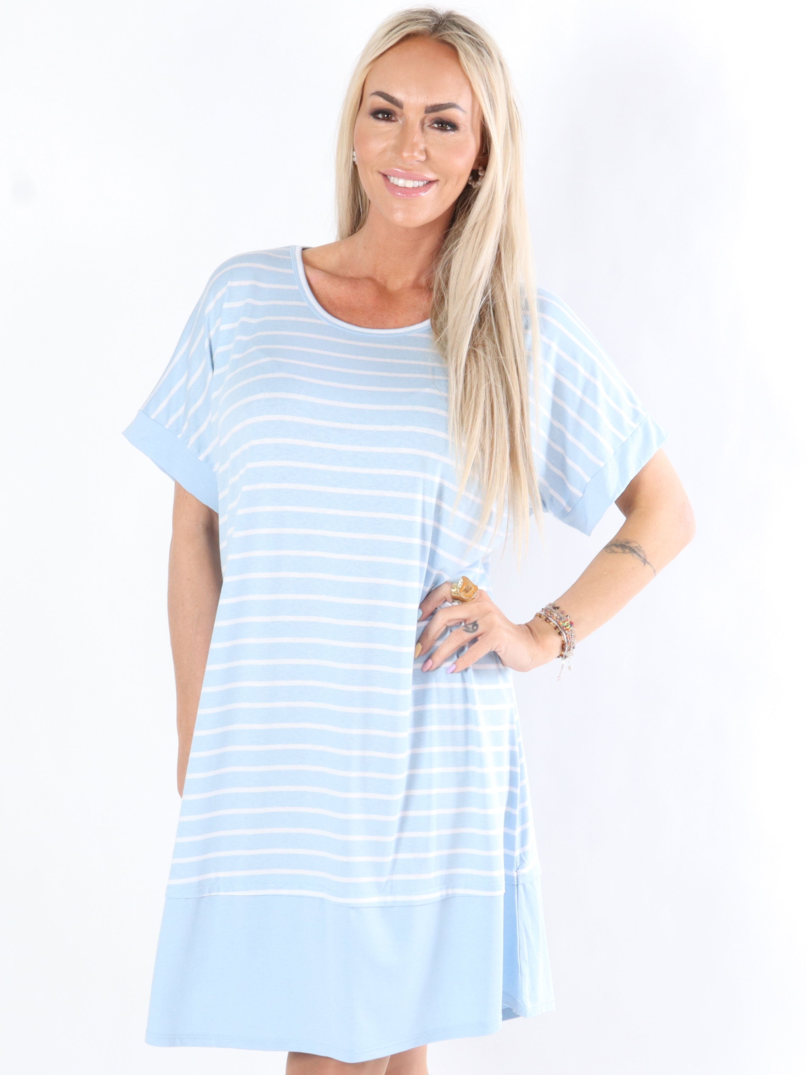 Dulce - Klänning i jersey med vita ränder