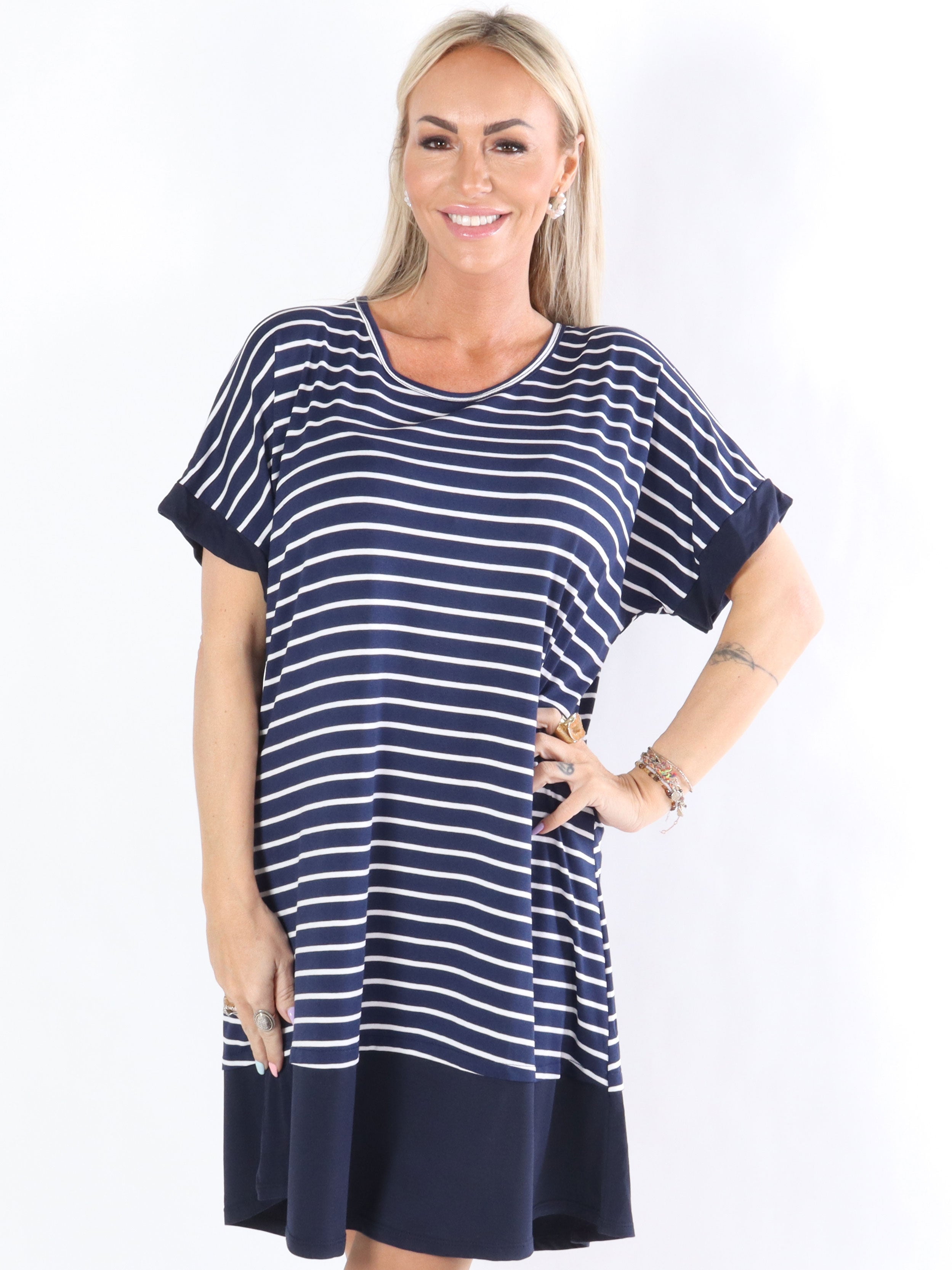 Dulce - Klänning i jersey med vita ränder