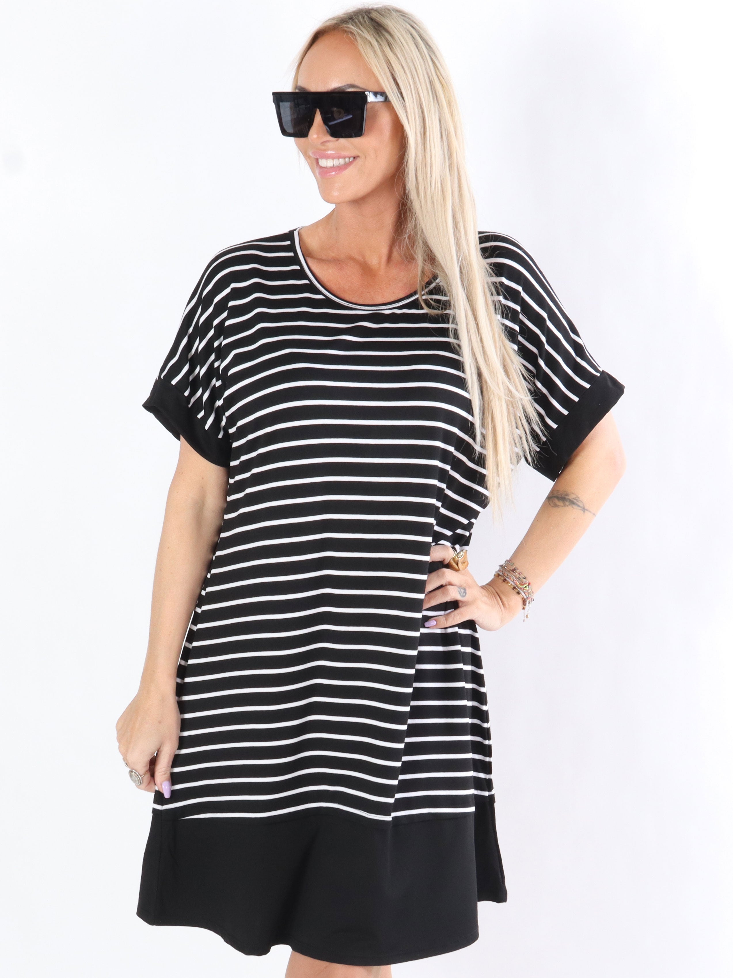 Dulce - Klänning i jersey med vita ränder