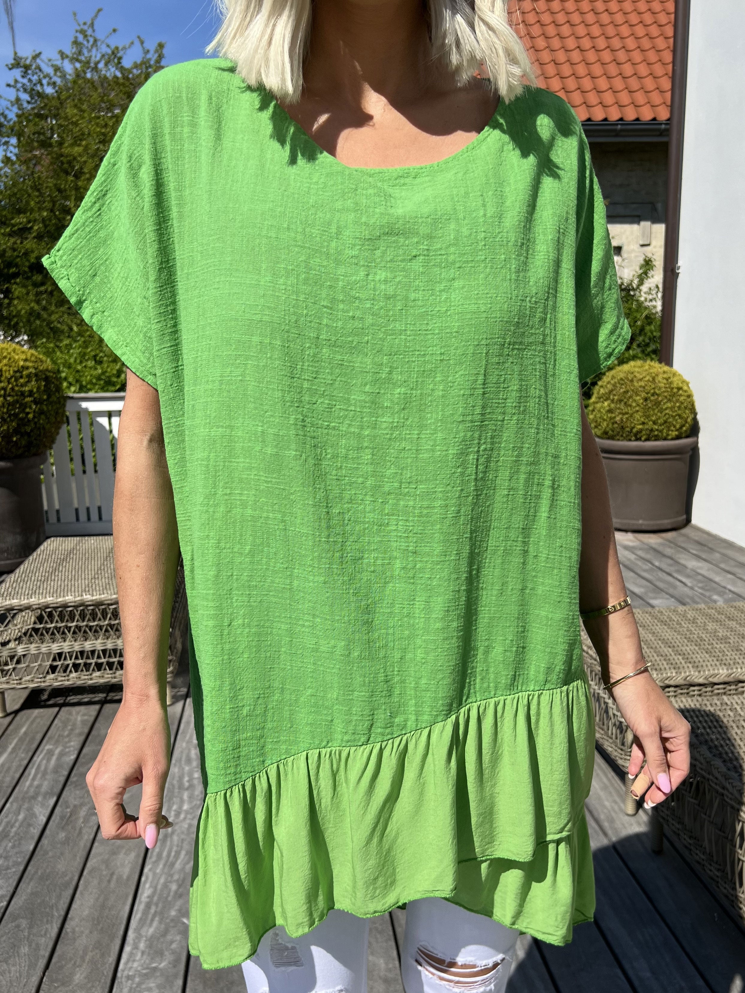 Elba - Tunika med förskjuten längd och volanger