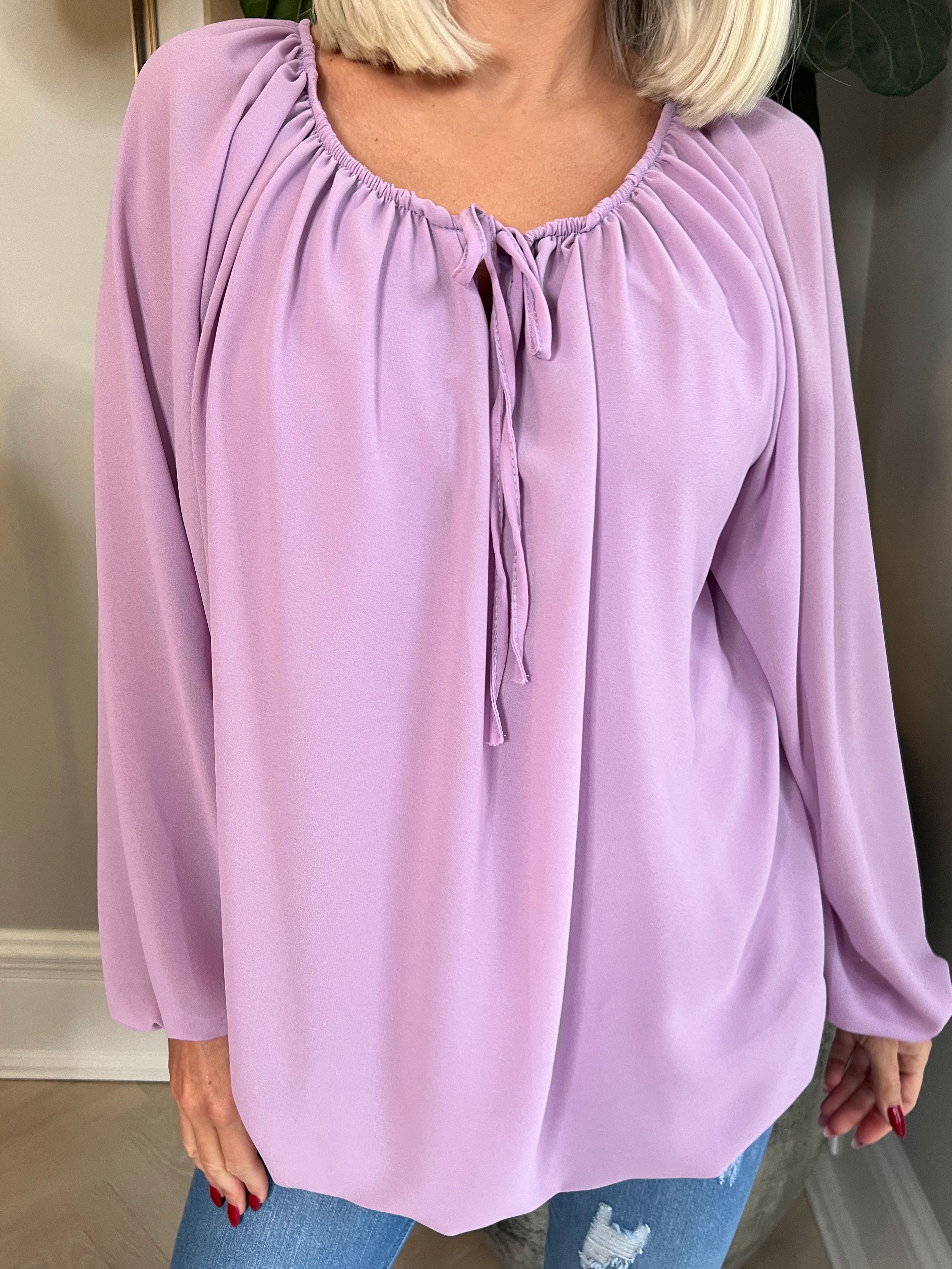 Ellen - Enkel tunika med elastisk halsringning - Mint