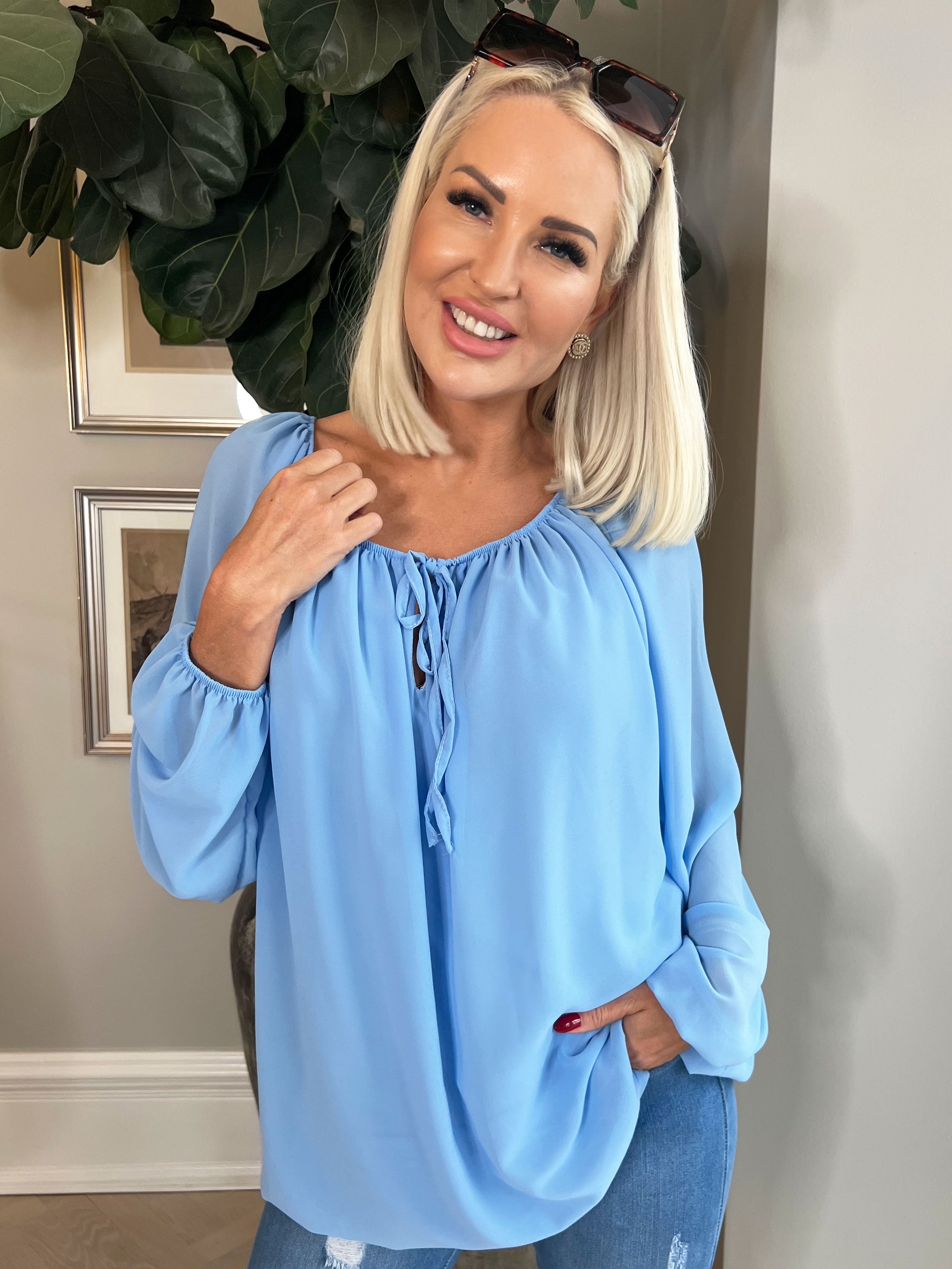 Ellen - Enkel tunika med elastisk halsringning