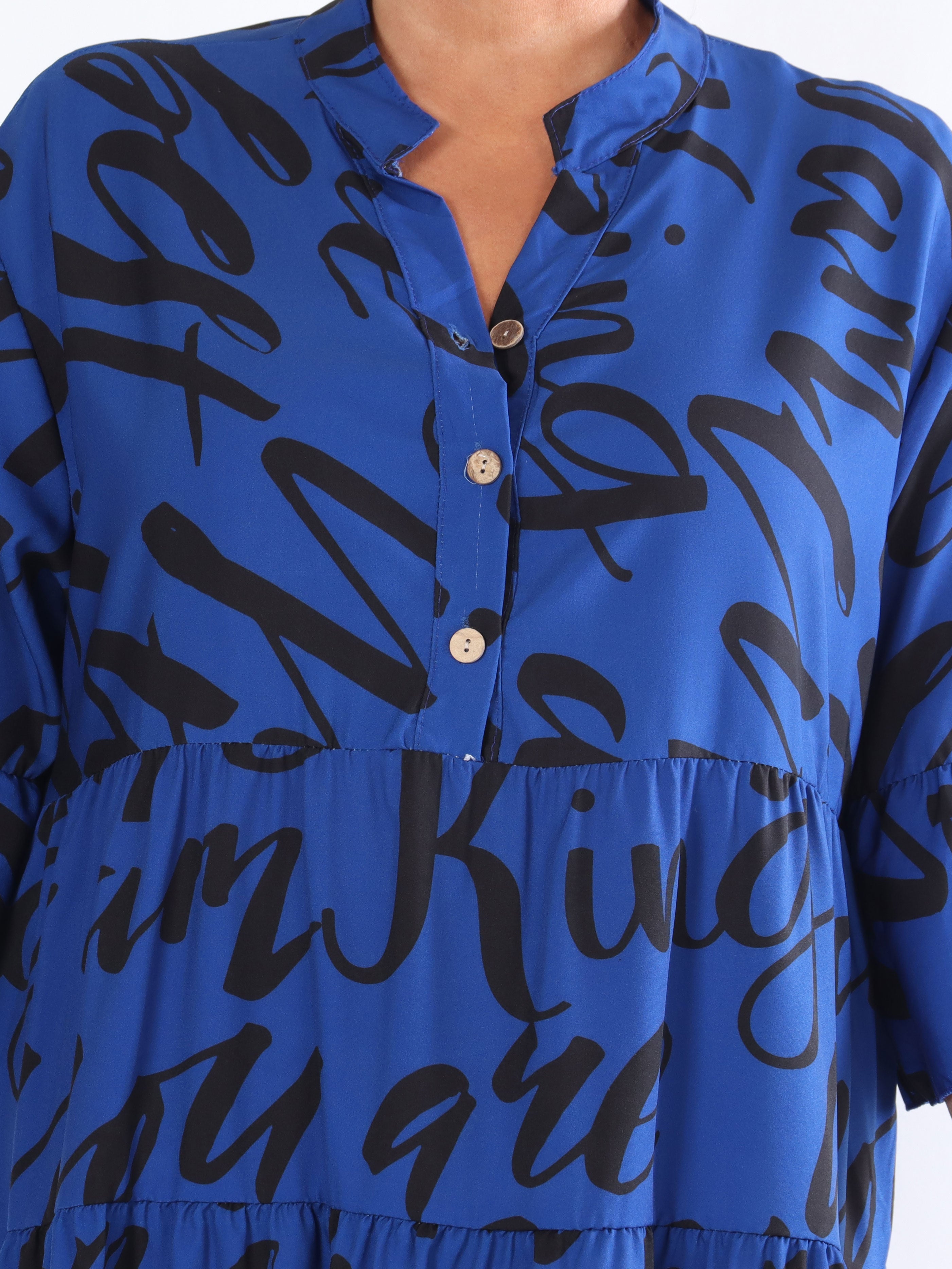 Elmis - Söt klänning i stora storlekar med fin text