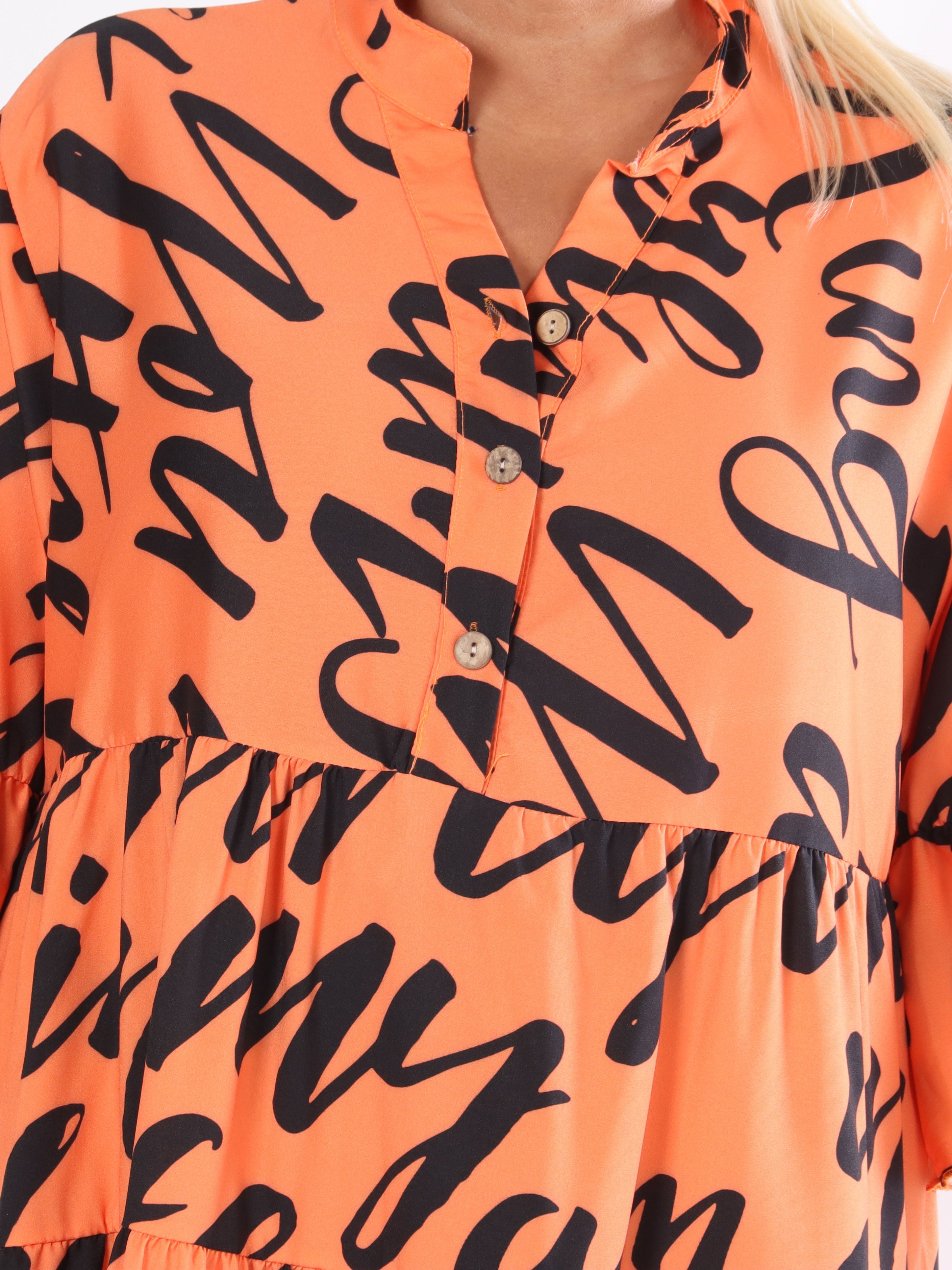 Elmis - Söt klänning i stora storlekar med fin text - Black