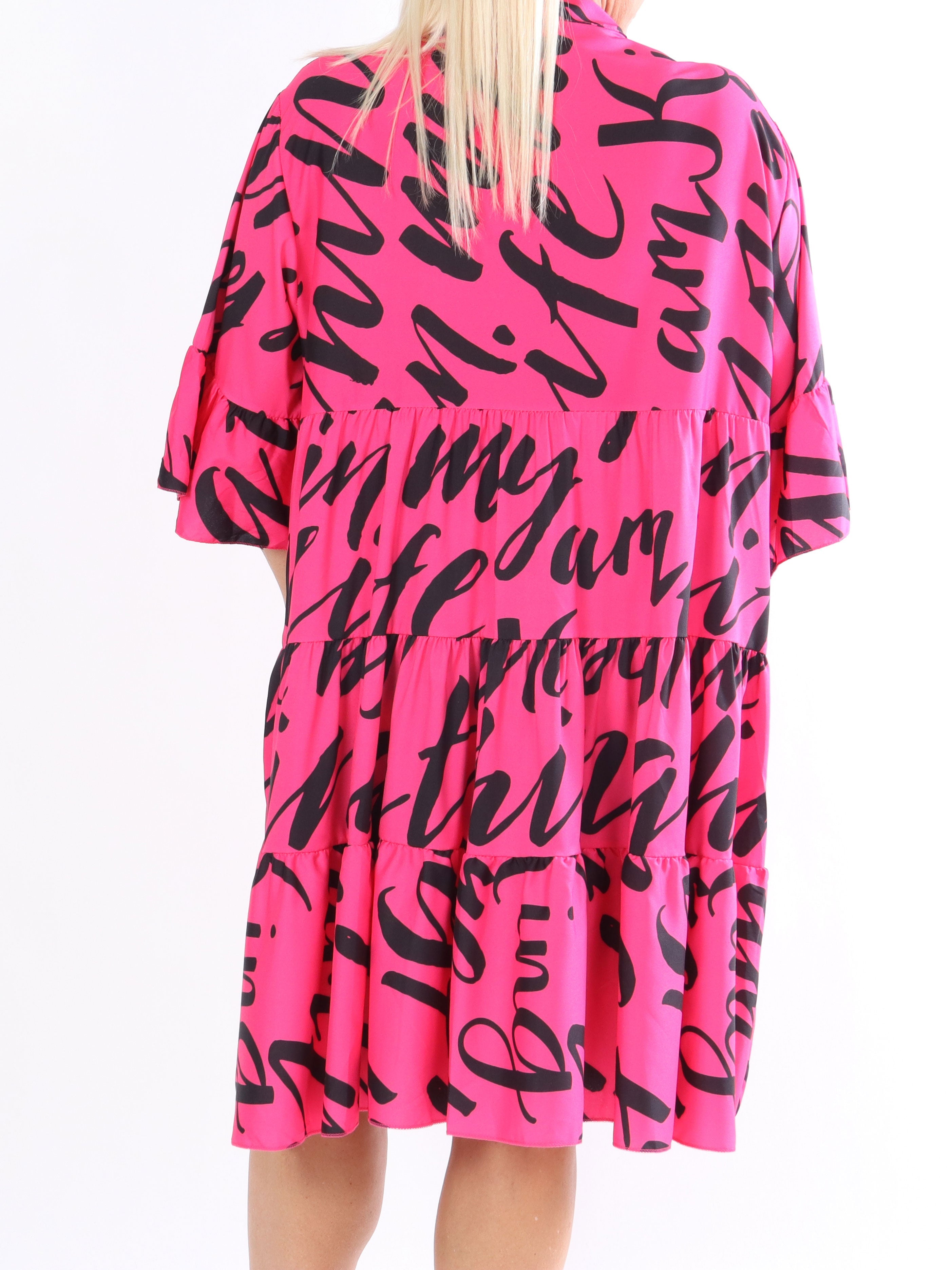 Elmis - Söt klänning i stora storlekar med fin text - Army