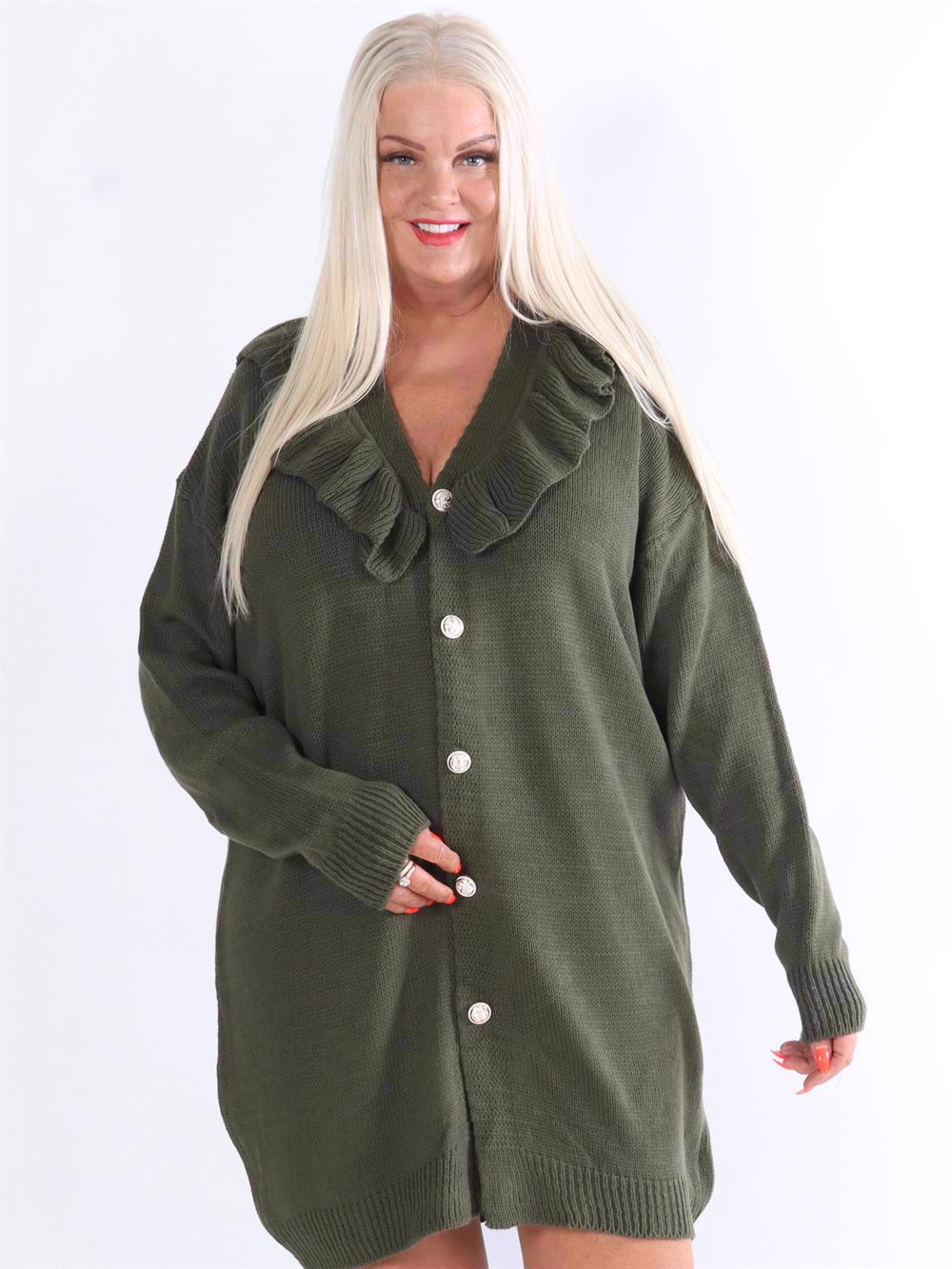 Emira - Stickad kofta med guldknappar