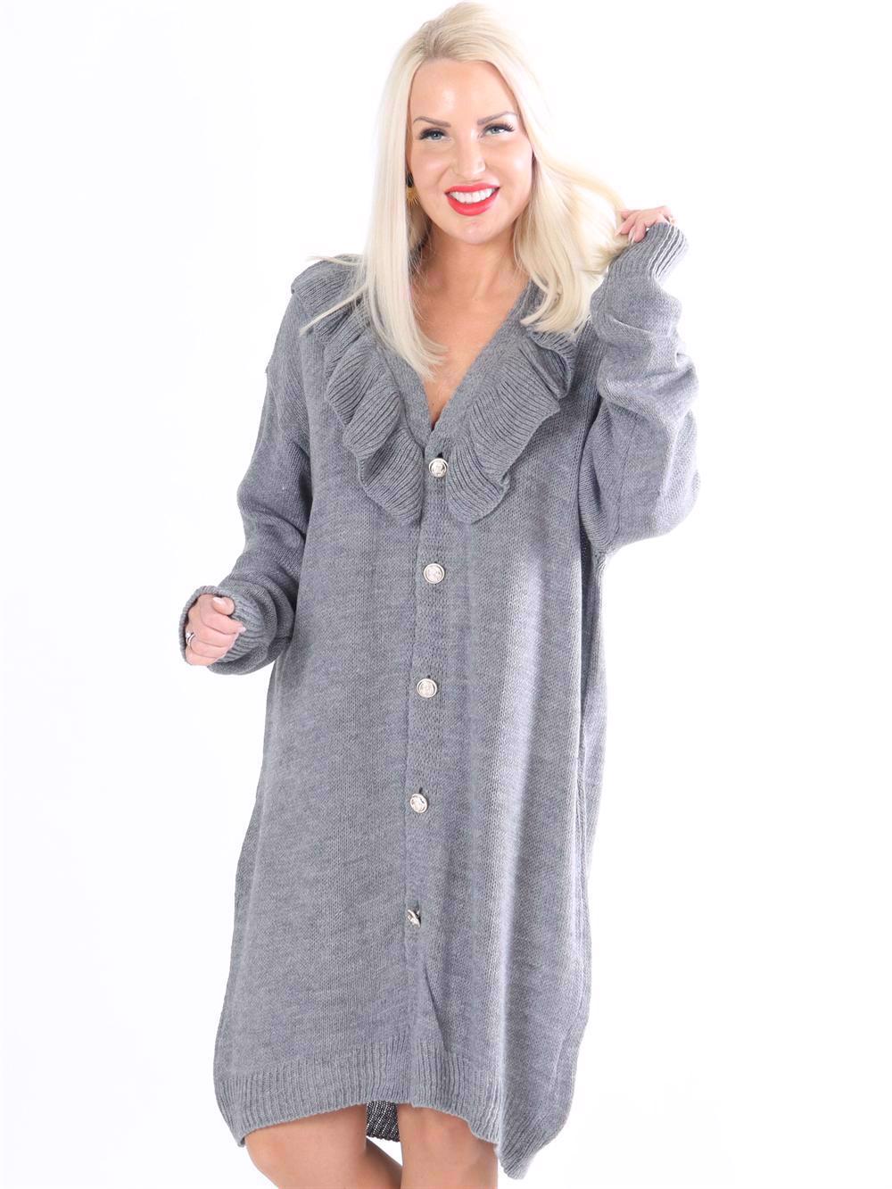 Emira - Stickad kofta med guldknappar