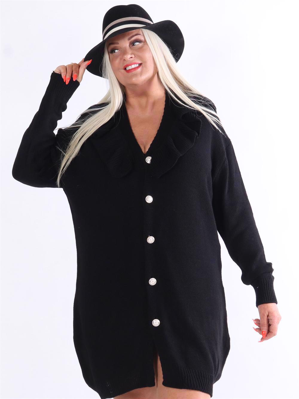 Emira - Stickad kofta med guldknappar