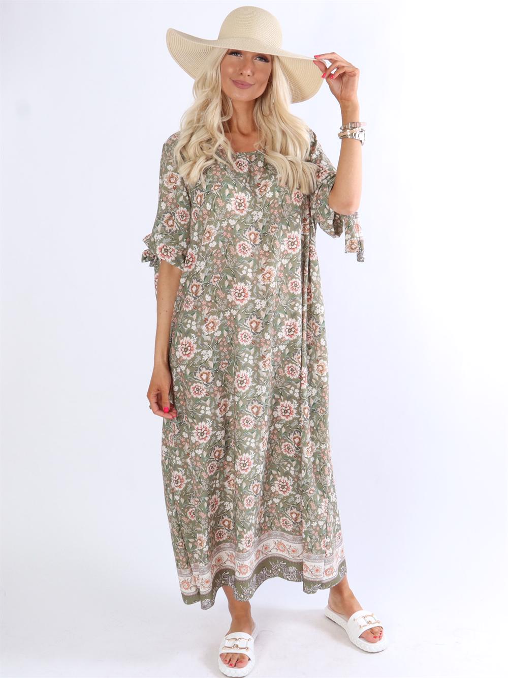Enia - Blommig lång tunikaklänning