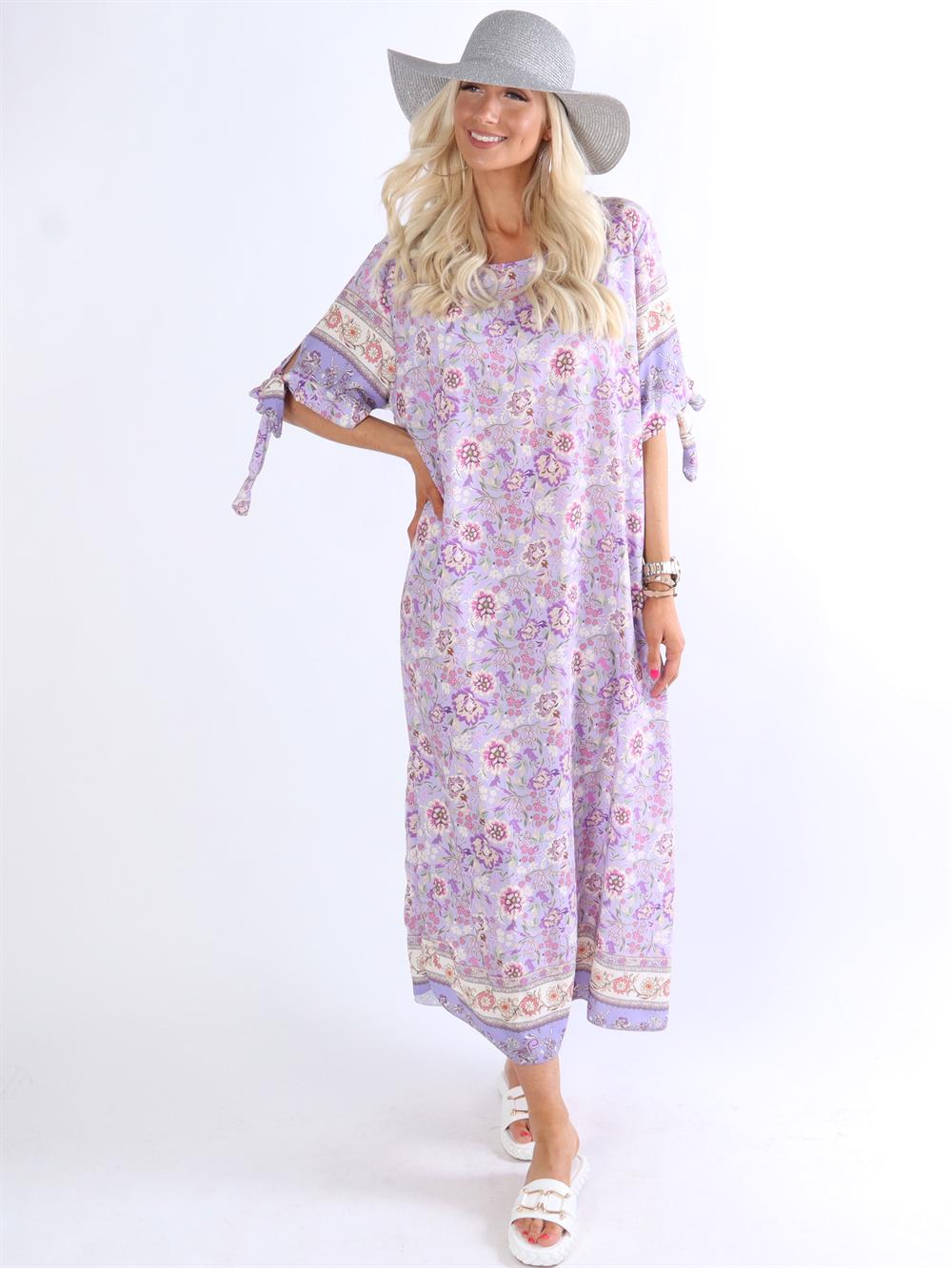 Enia - Blommig lång tunikaklänning