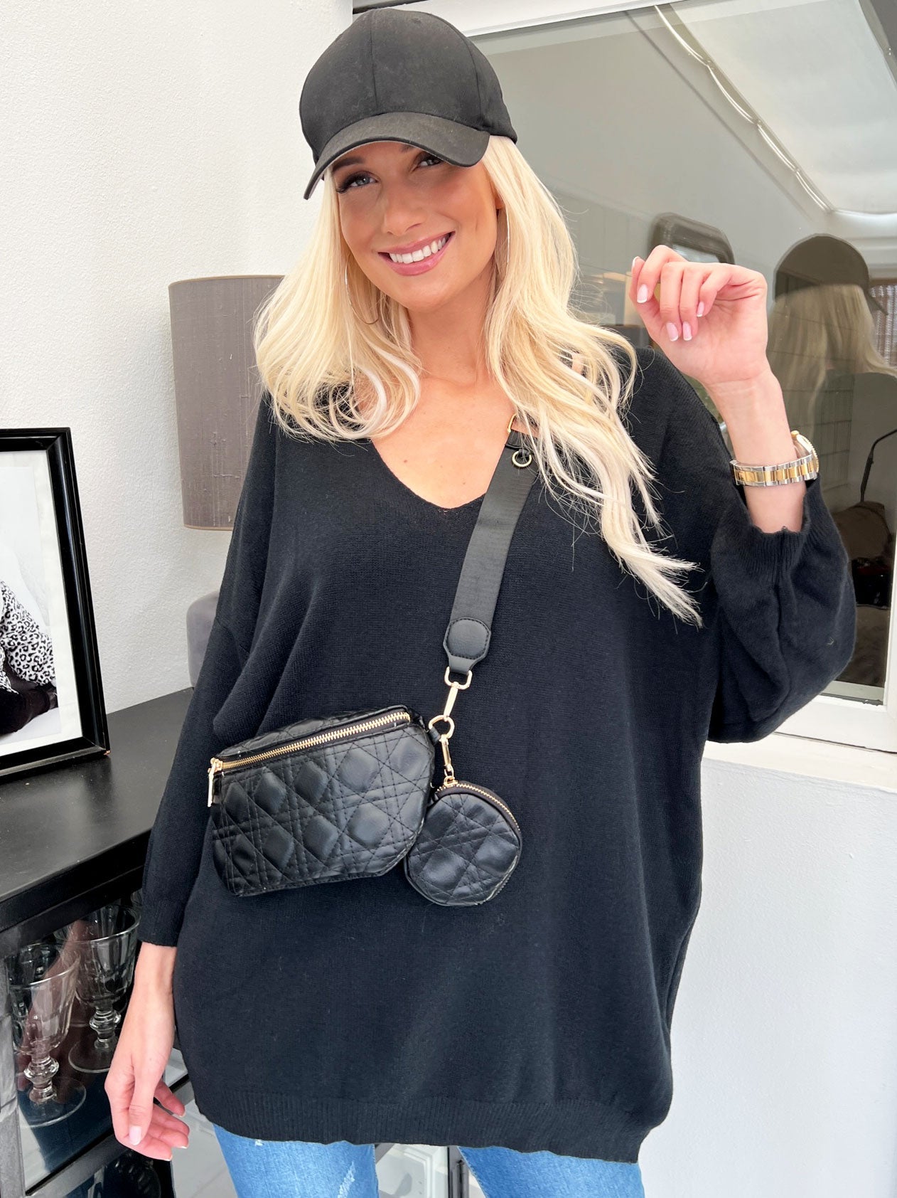 Esther - Stickad i överdimensionerad look - Black