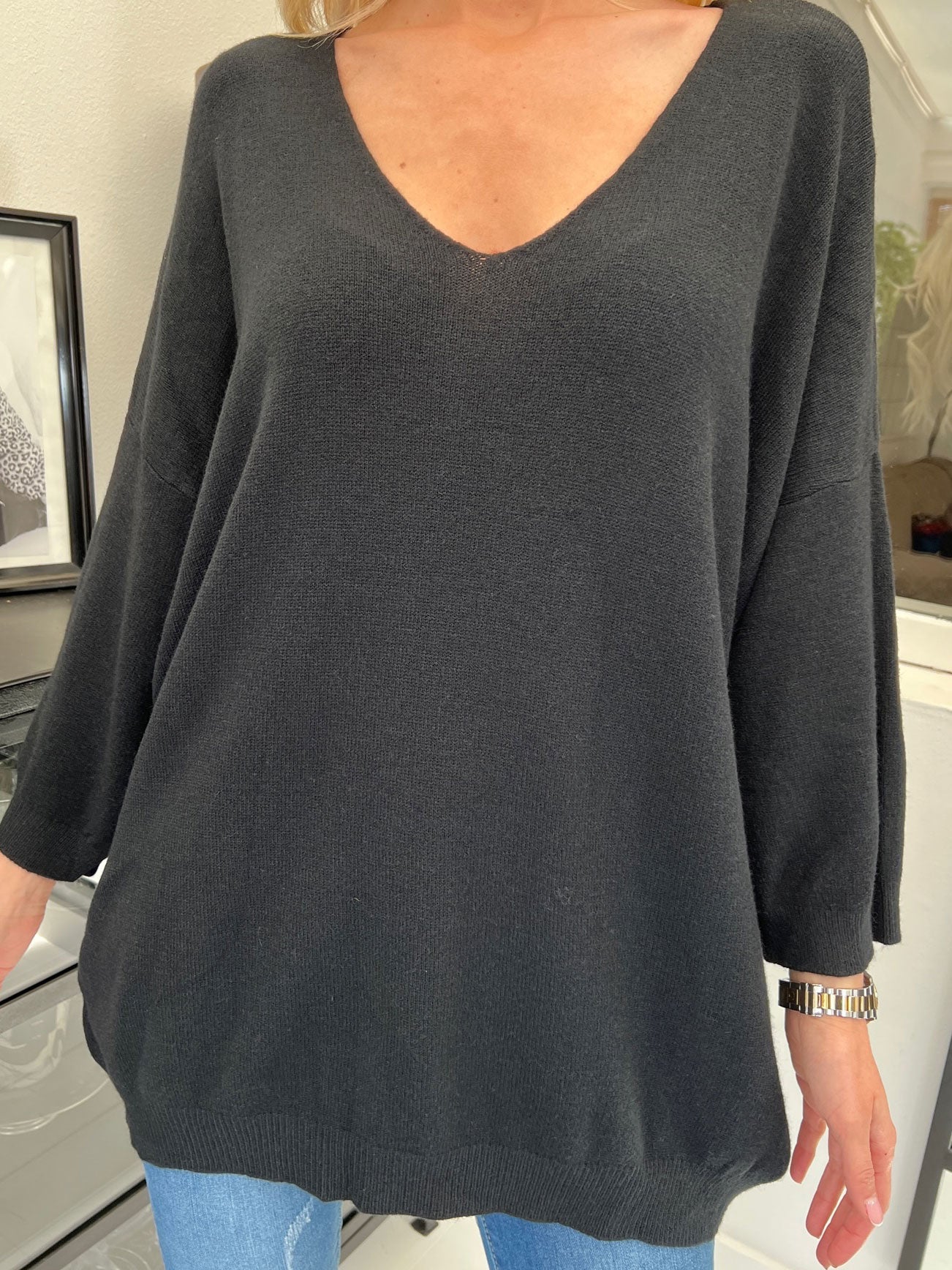 Esther - Stickad i överdimensionerad look - Green