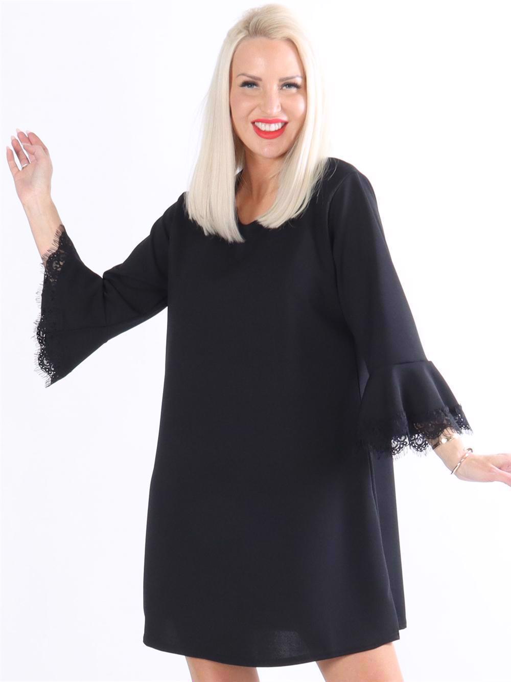 Evey - A-formad klänning med trumpetärmar