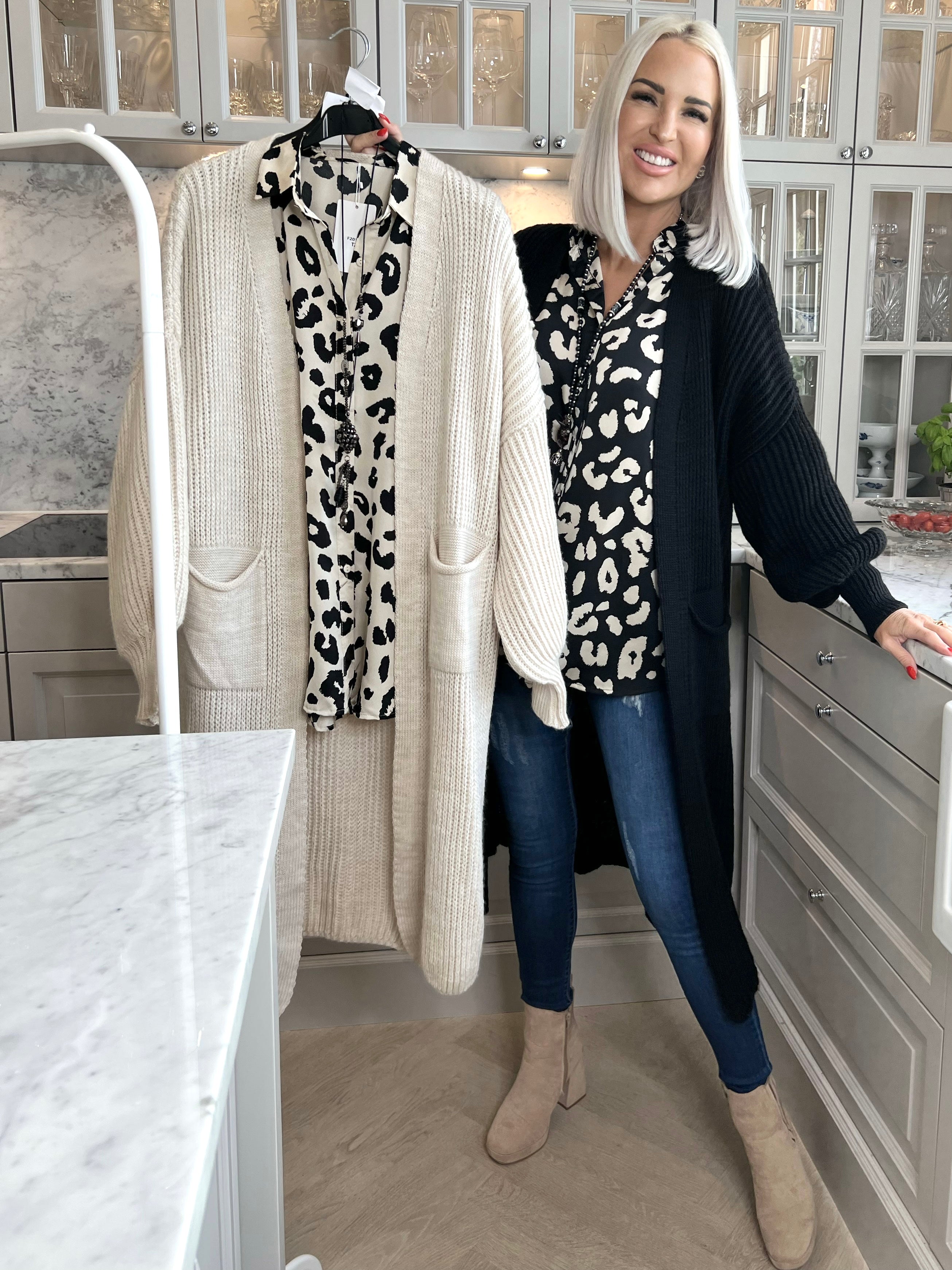 Fadia - Söt leopardskjorta i sidenlook