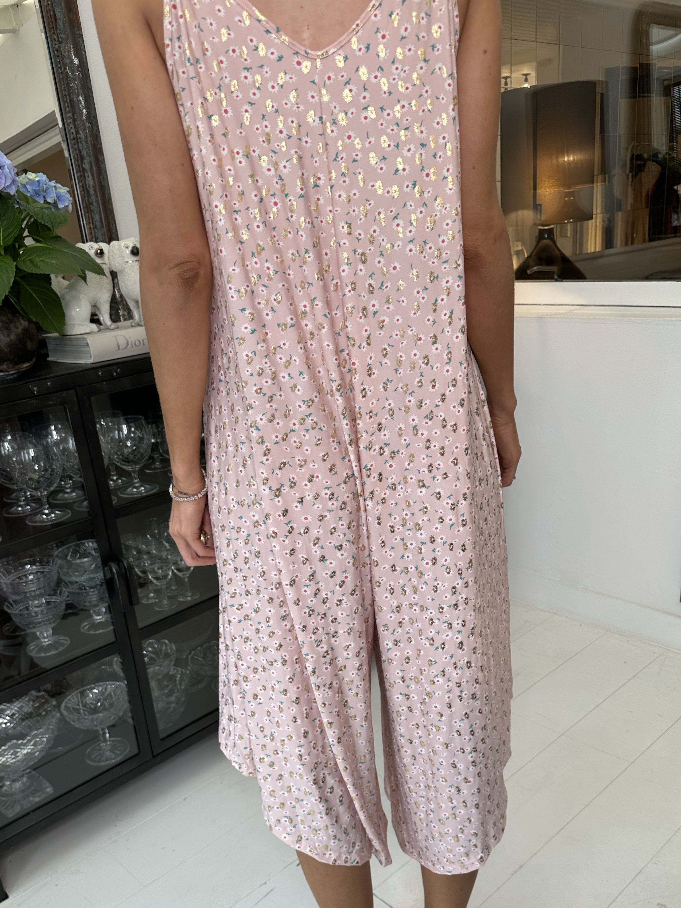 Felicia flower - Stretchig byxdräkt med vida ben