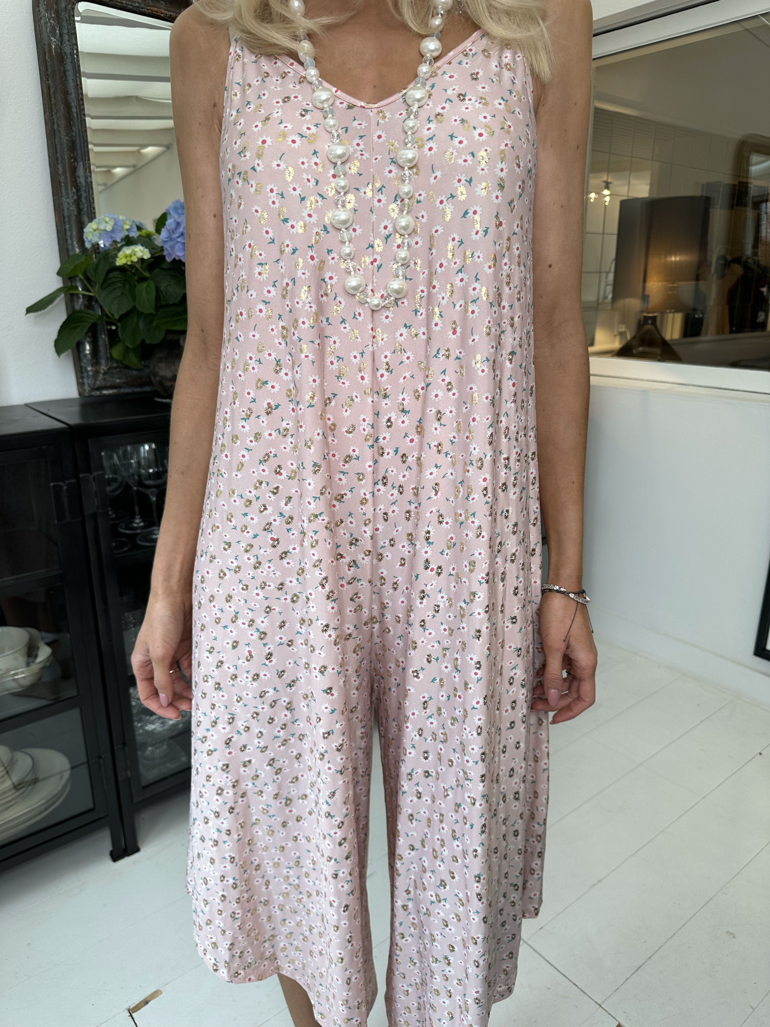 Felicia flower - Stretchig byxdräkt med vida ben