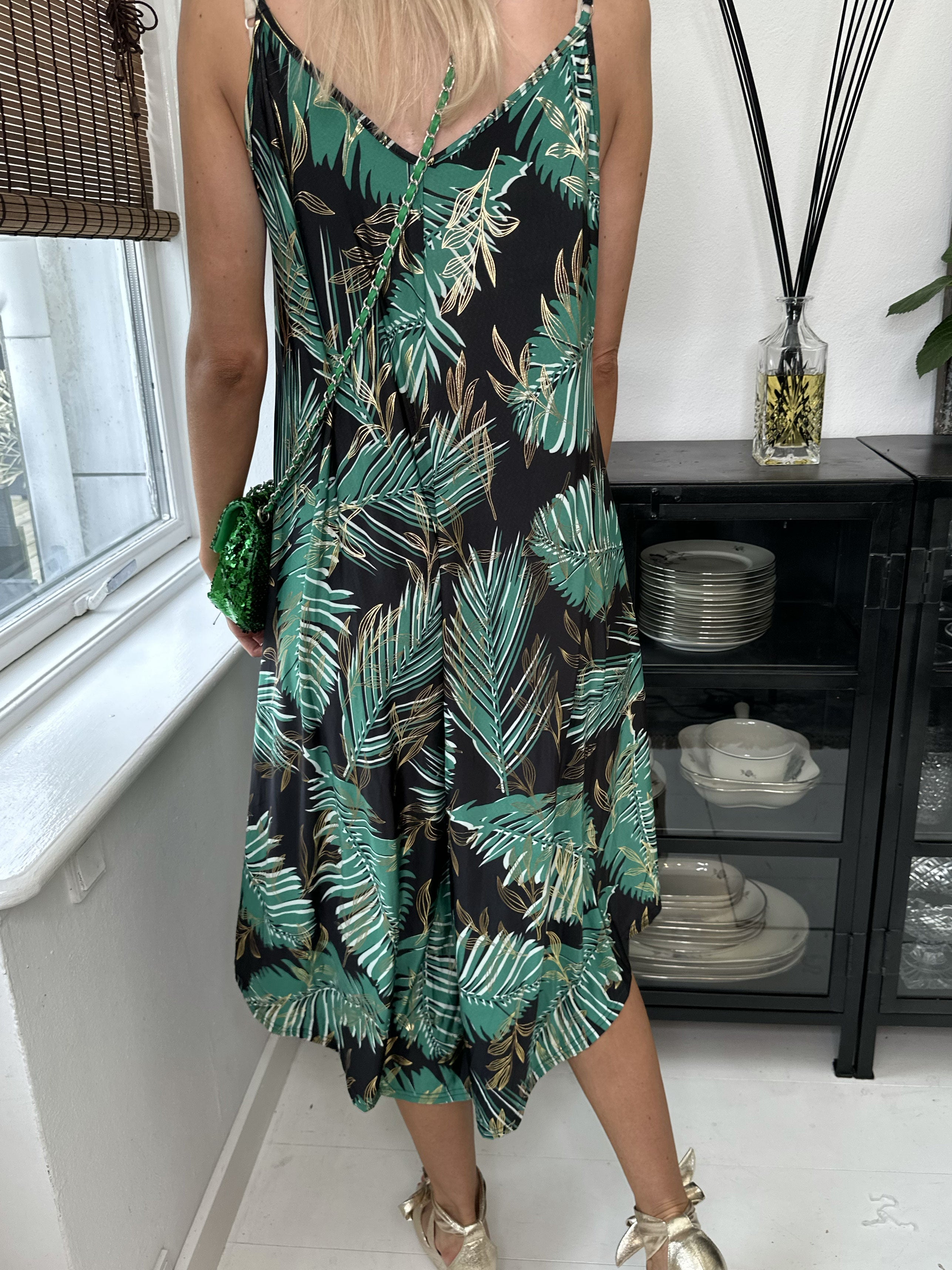 Felicia palm - Stretchig byxdräkt med vida ben - White